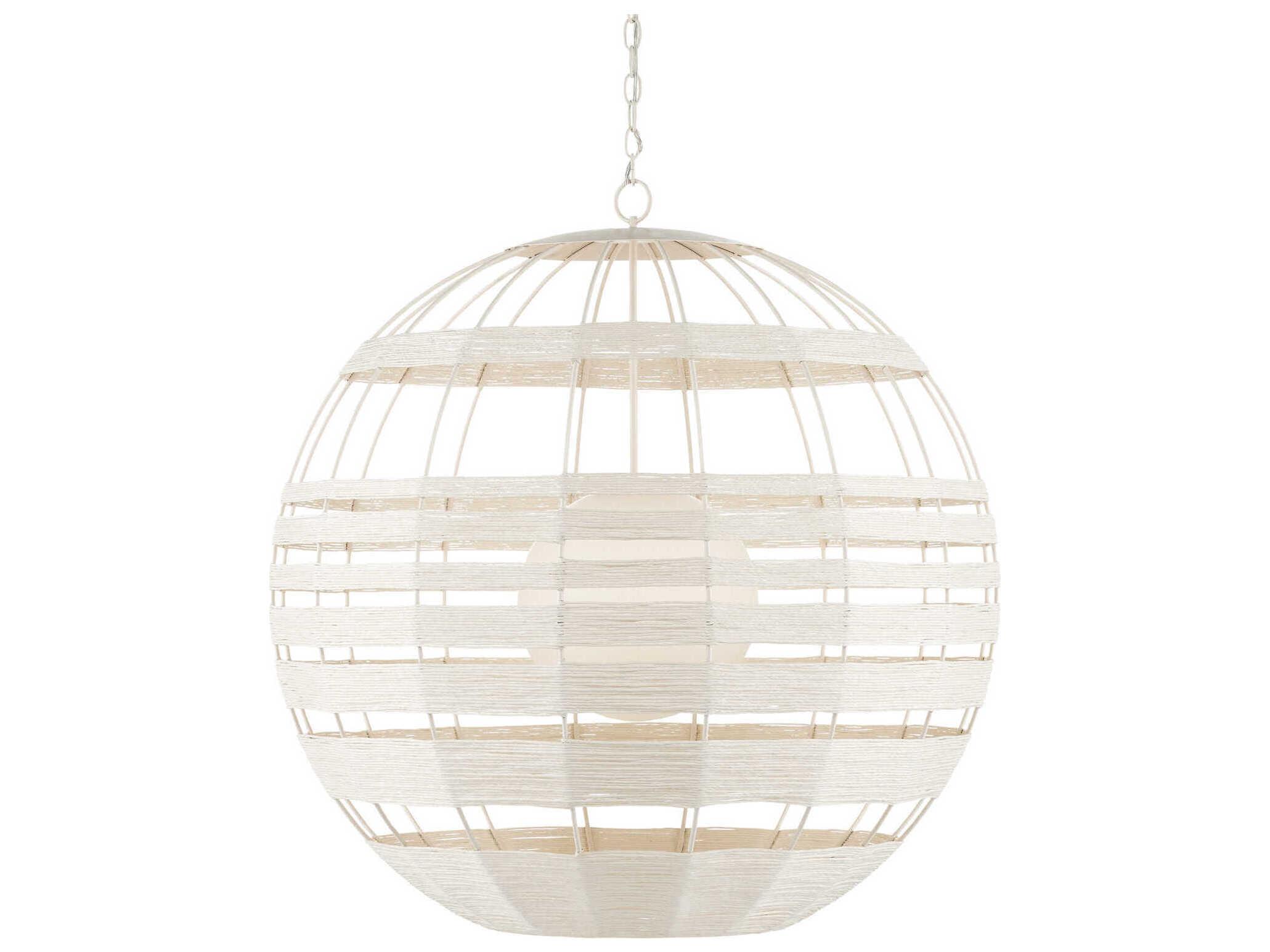 Currey & Company Lapsley 1-Light Vanilla White Globe Pendant