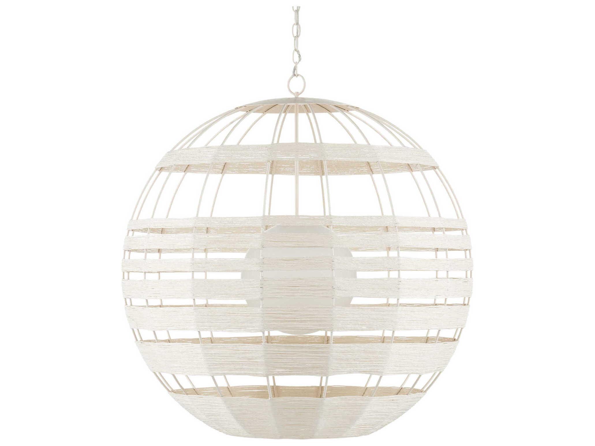 Currey & Company Lapsley 1-Light Vanilla White Globe Pendant