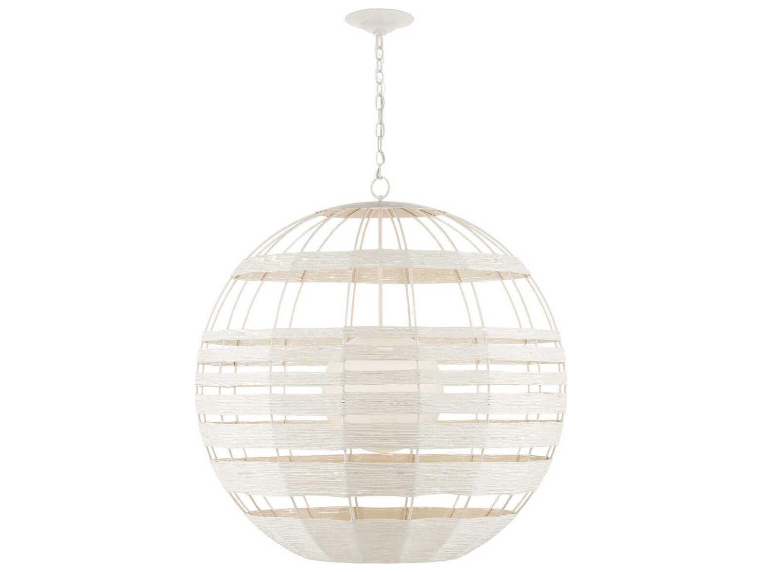 Currey & Company Lapsley 1-Light Vanilla White Globe Pendant