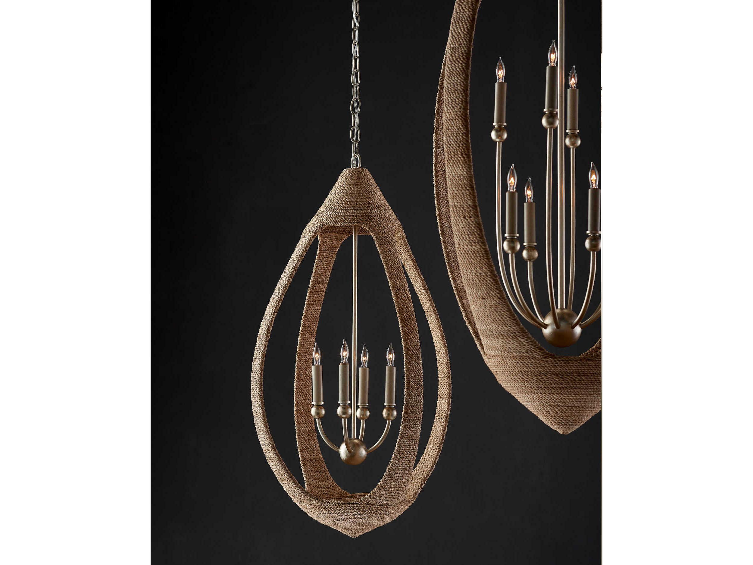 Currey & Company Menorca 8-Light Brown Candelabra Tiered Chandelier