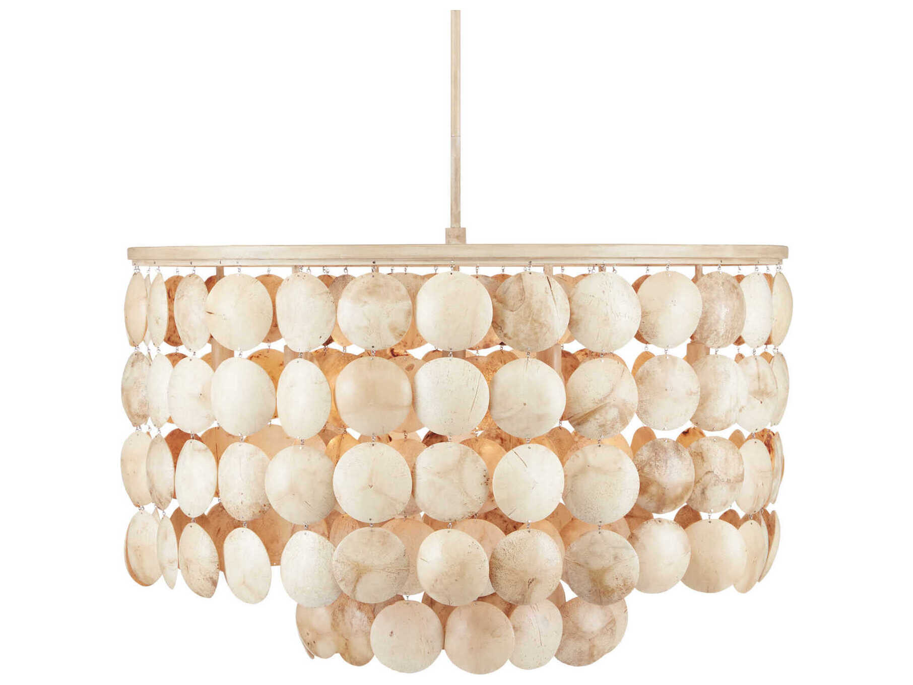 Currey & Company Buko 6-Light Coco Cream Drum Pendant