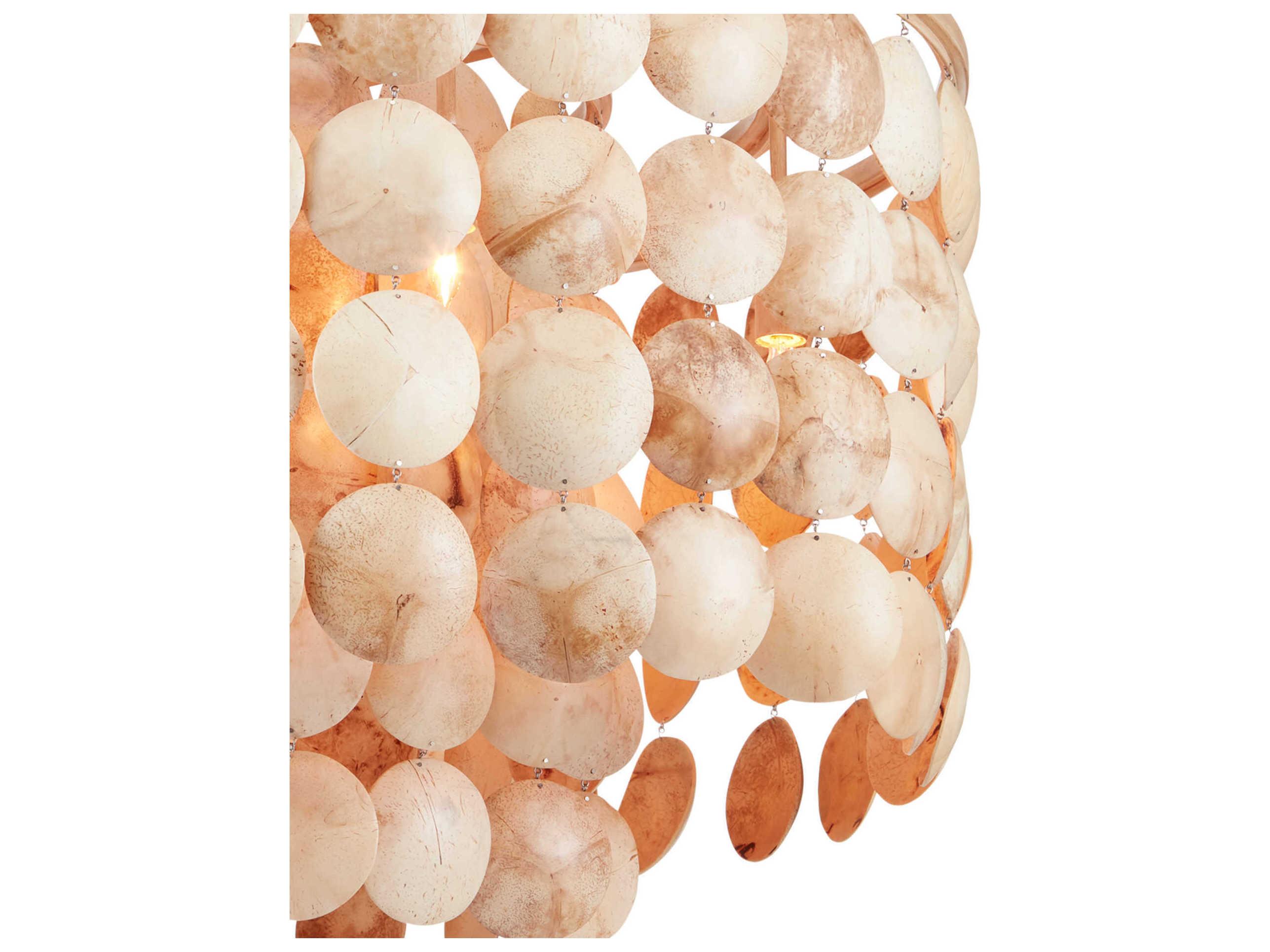 Currey & Company Buko 6-Light Coco Cream Drum Pendant