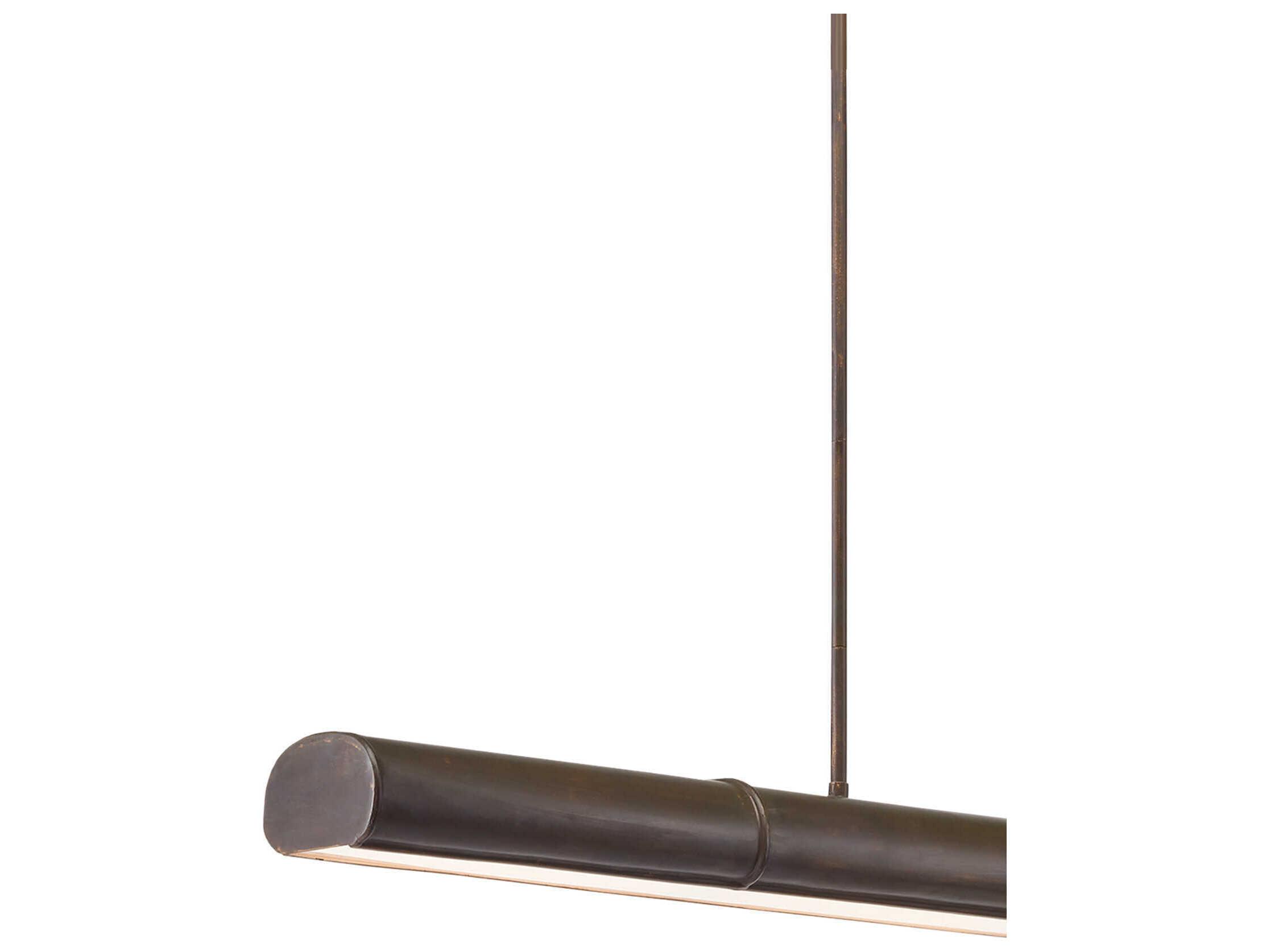 Currey & Company Lyon 5-Light Bronze Verdigris White Cylinder Island Pendant