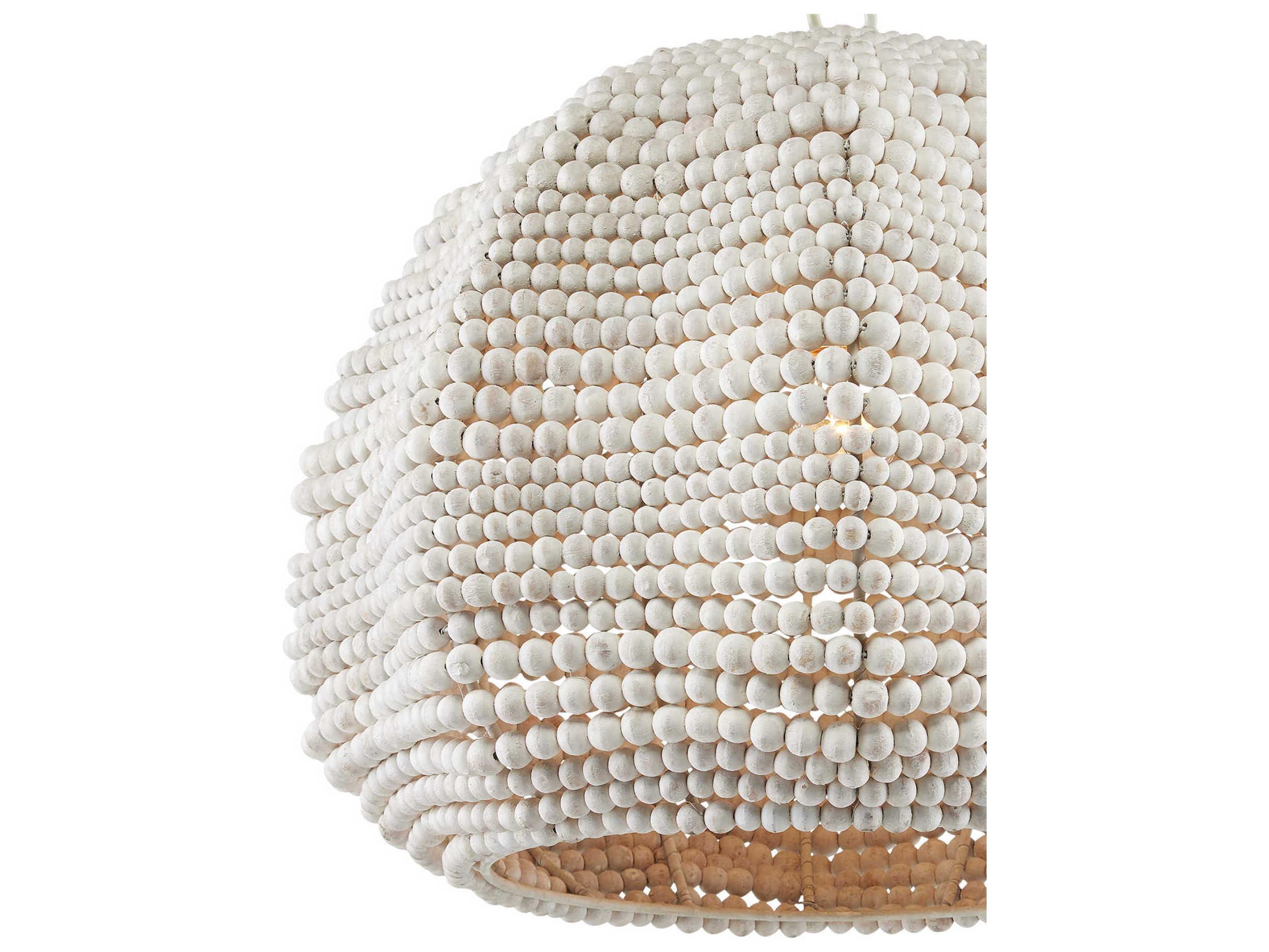 Currey & Company Octavia 1-Light Whitewash Round Pendant