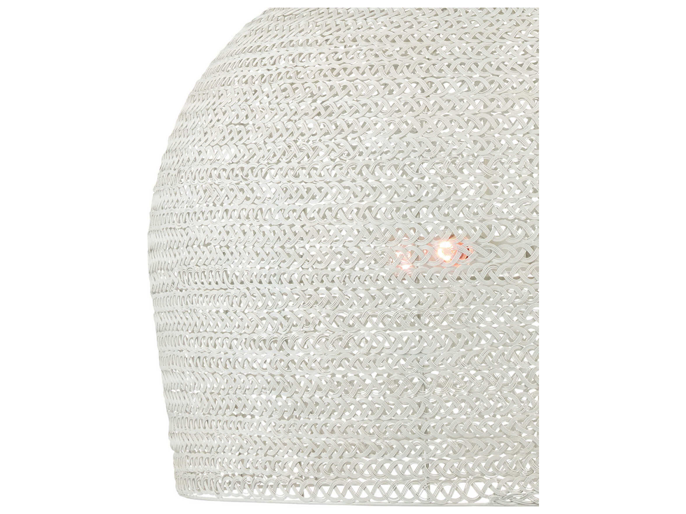 Currey & Company Piero 3-Light White Dome Pendant