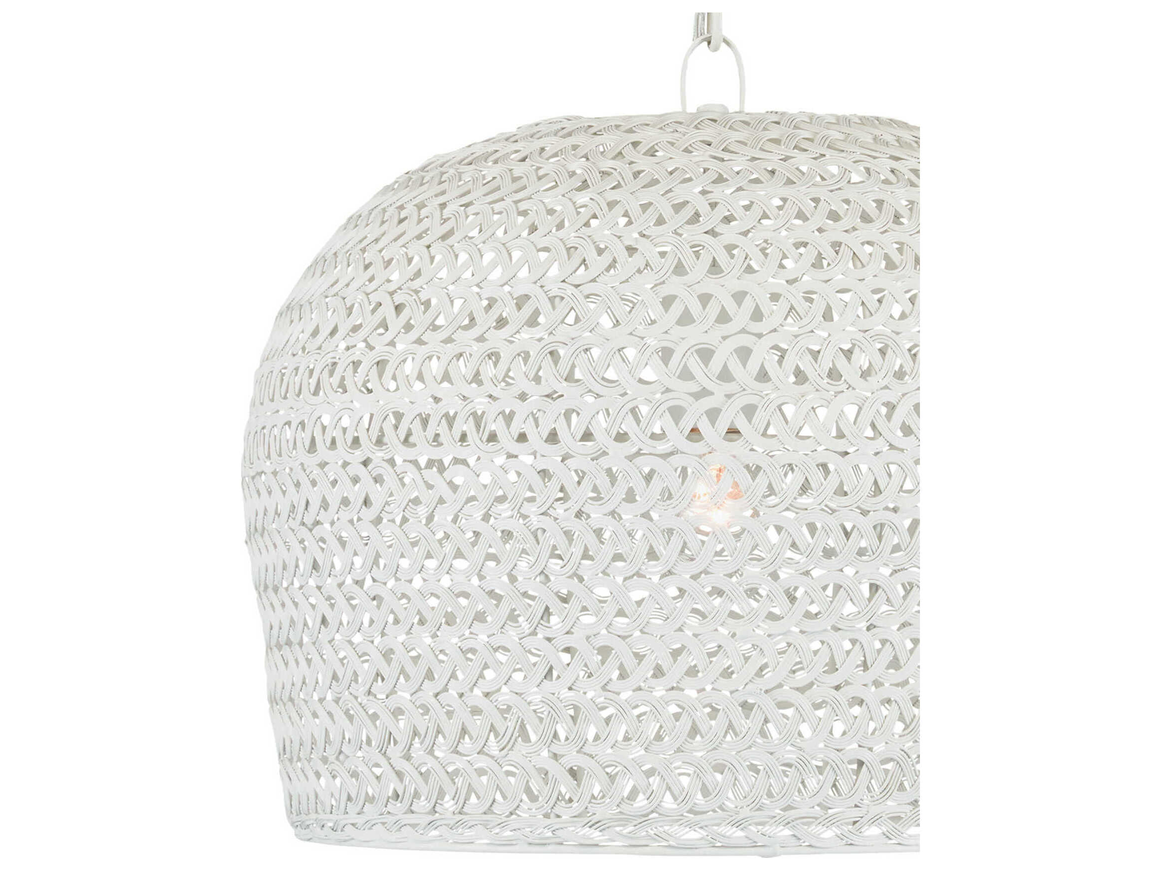 Currey & Company Piero 1-Light White Dome Pendant