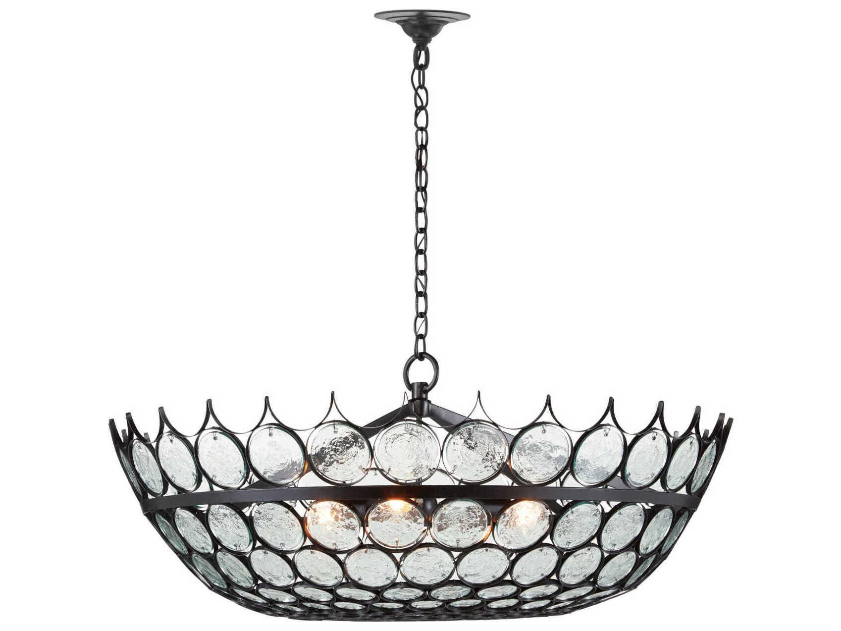 Currey & Company Augustus 3-Light Bronze Glass Pendant