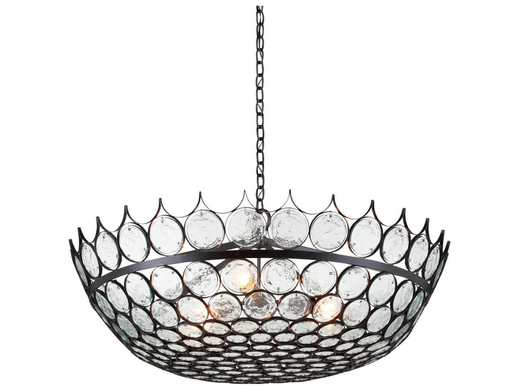 Currey & Company Augustus 3-Light Bronze Glass Pendant