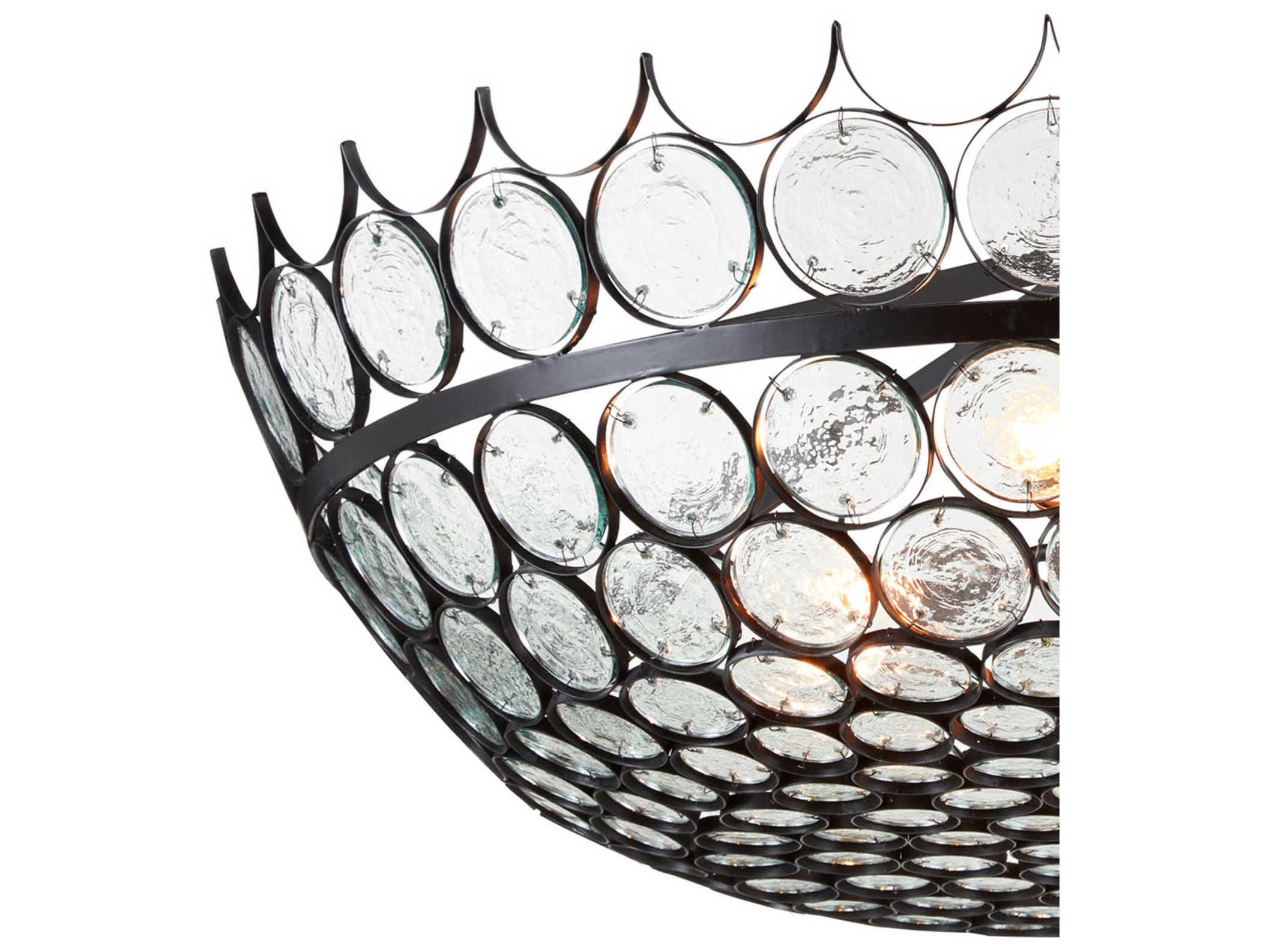 Currey & Company Augustus 3-Light Bronze Glass Pendant