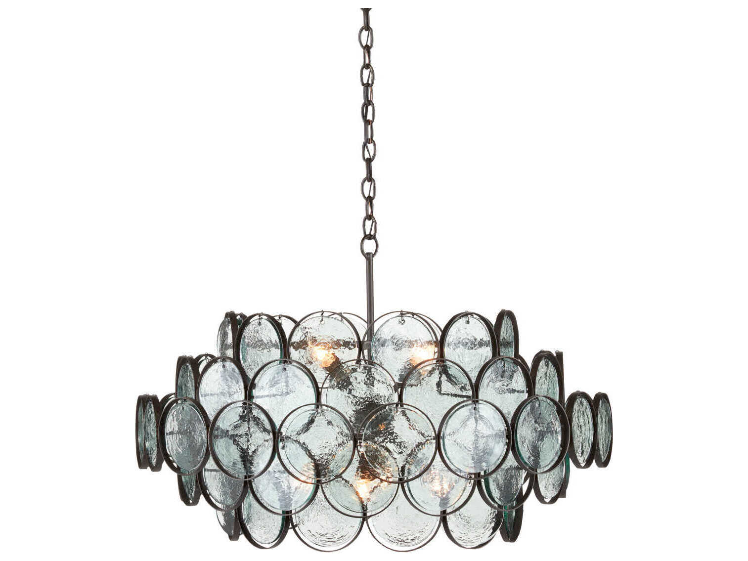Currey & Company Galahad 8-Light Bronze Glass Pendant