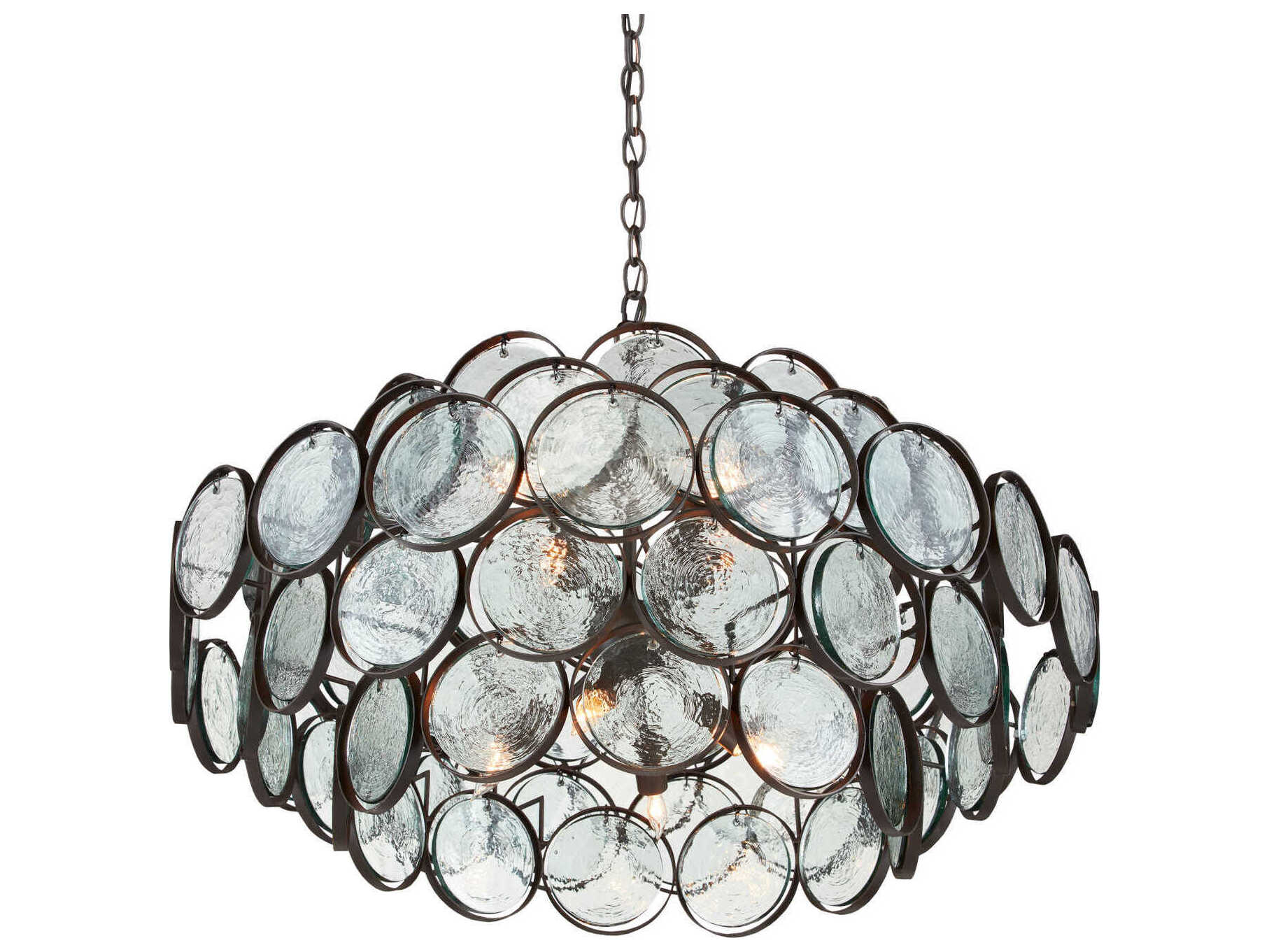 Currey & Company Galahad 8-Light Bronze Glass Pendant
