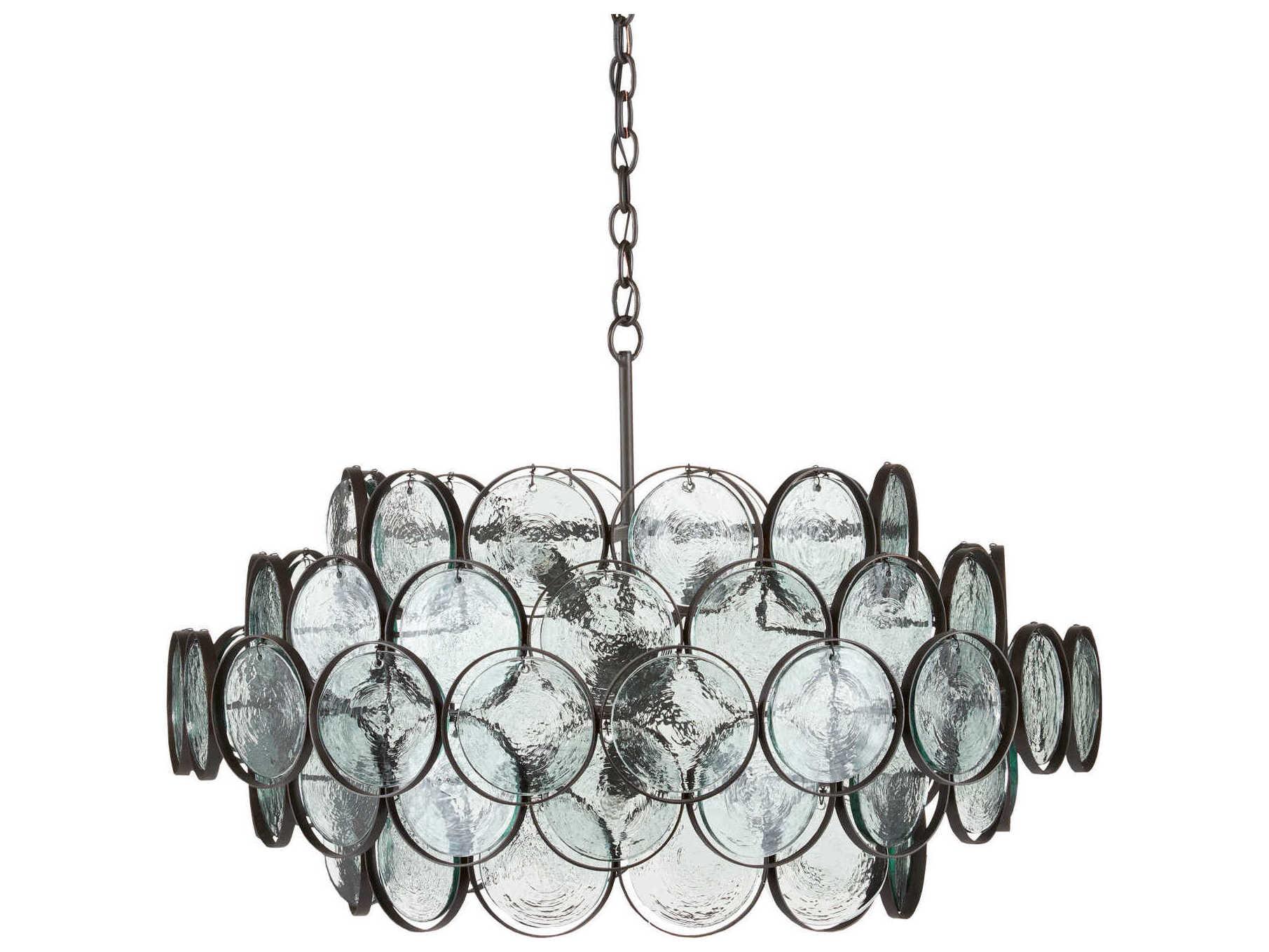 Currey & Company Galahad 8-Light Bronze Glass Pendant