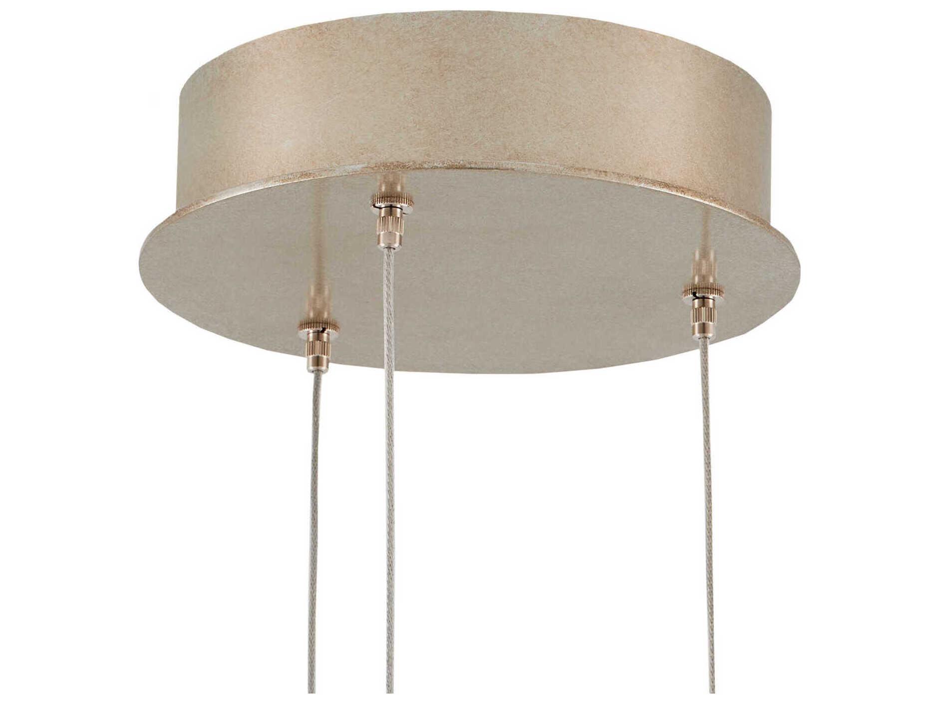 Currey & Company Lazio 3-Light Natural Painted Silver Dome Mini Pendant