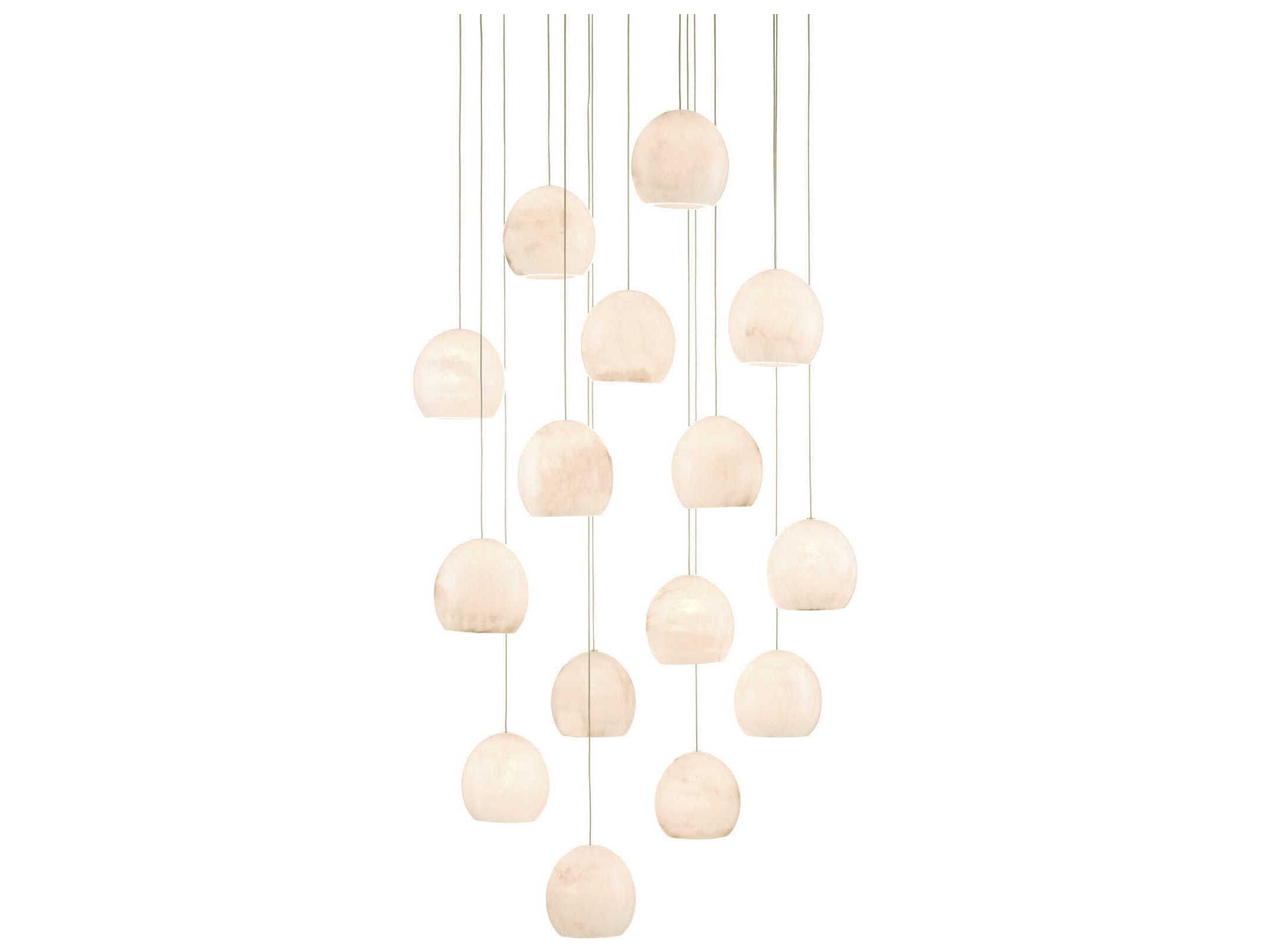 Currey & Company Lazio 15-Light Natural Painted Silver Dome Pendant