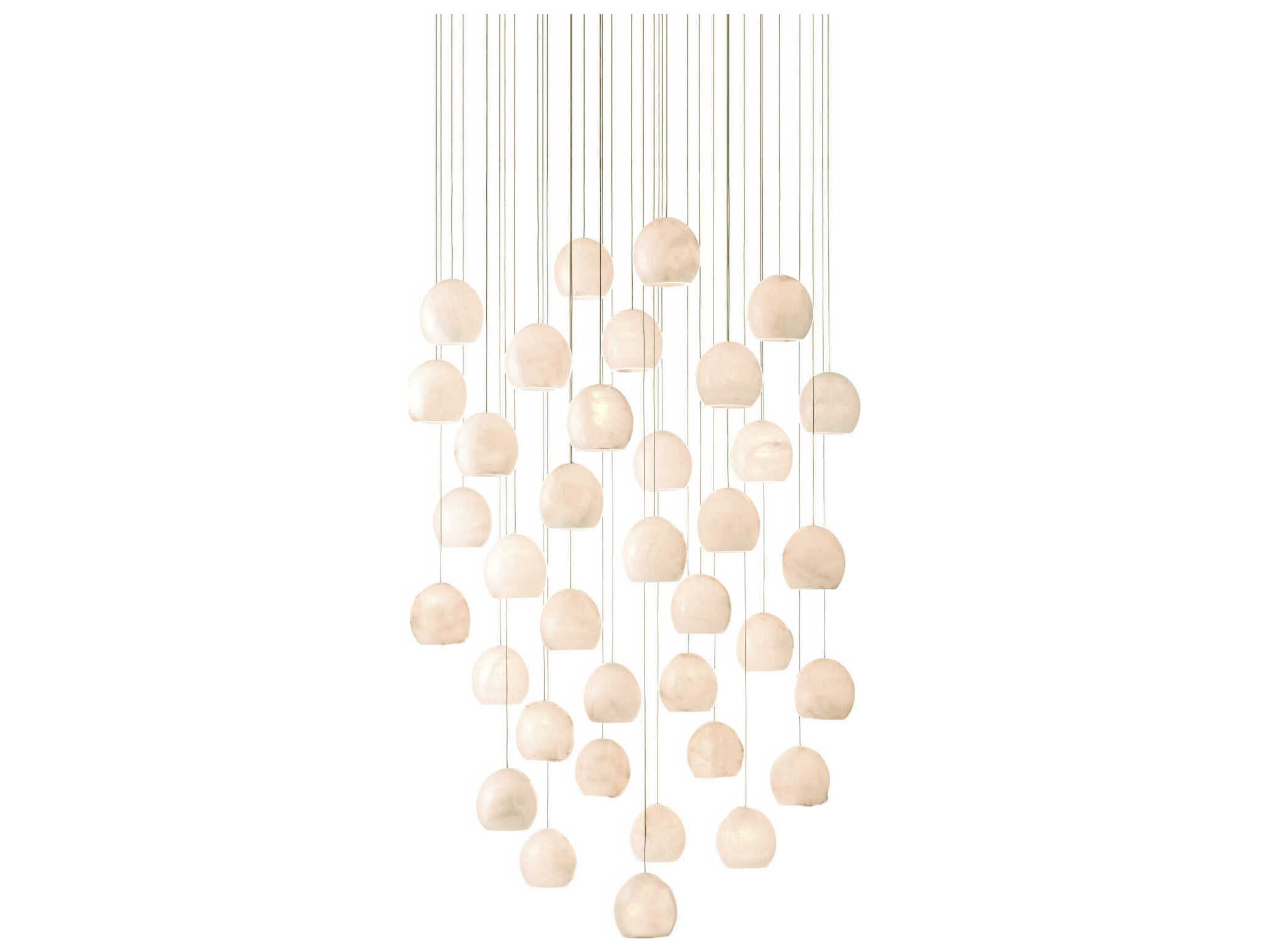 Currey & Company Lazio 36-Light Natural Painted Silver Dome Pendant