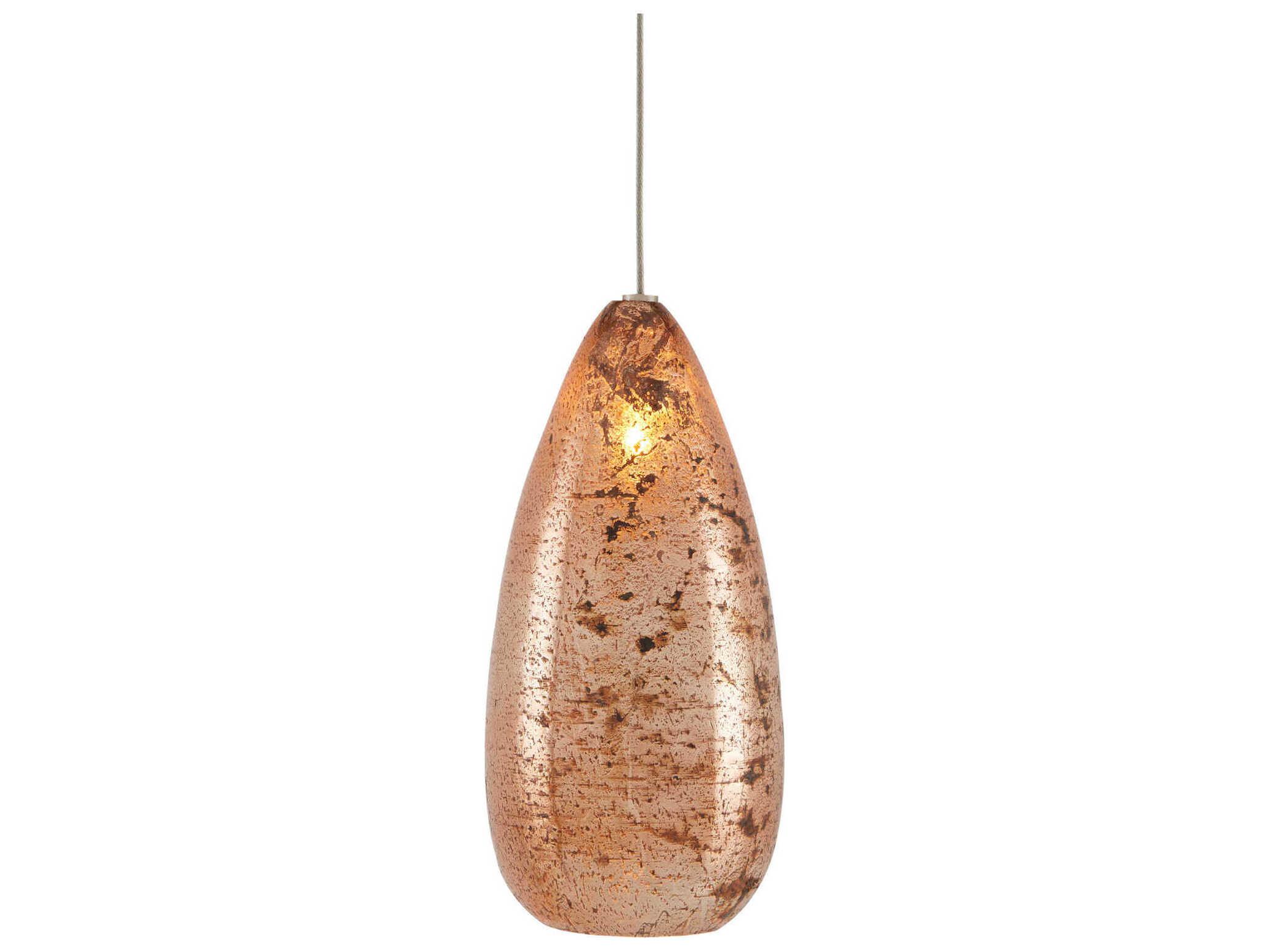 Currey & Company Rame 15-Light Copper Silver Painted Glass Pendant