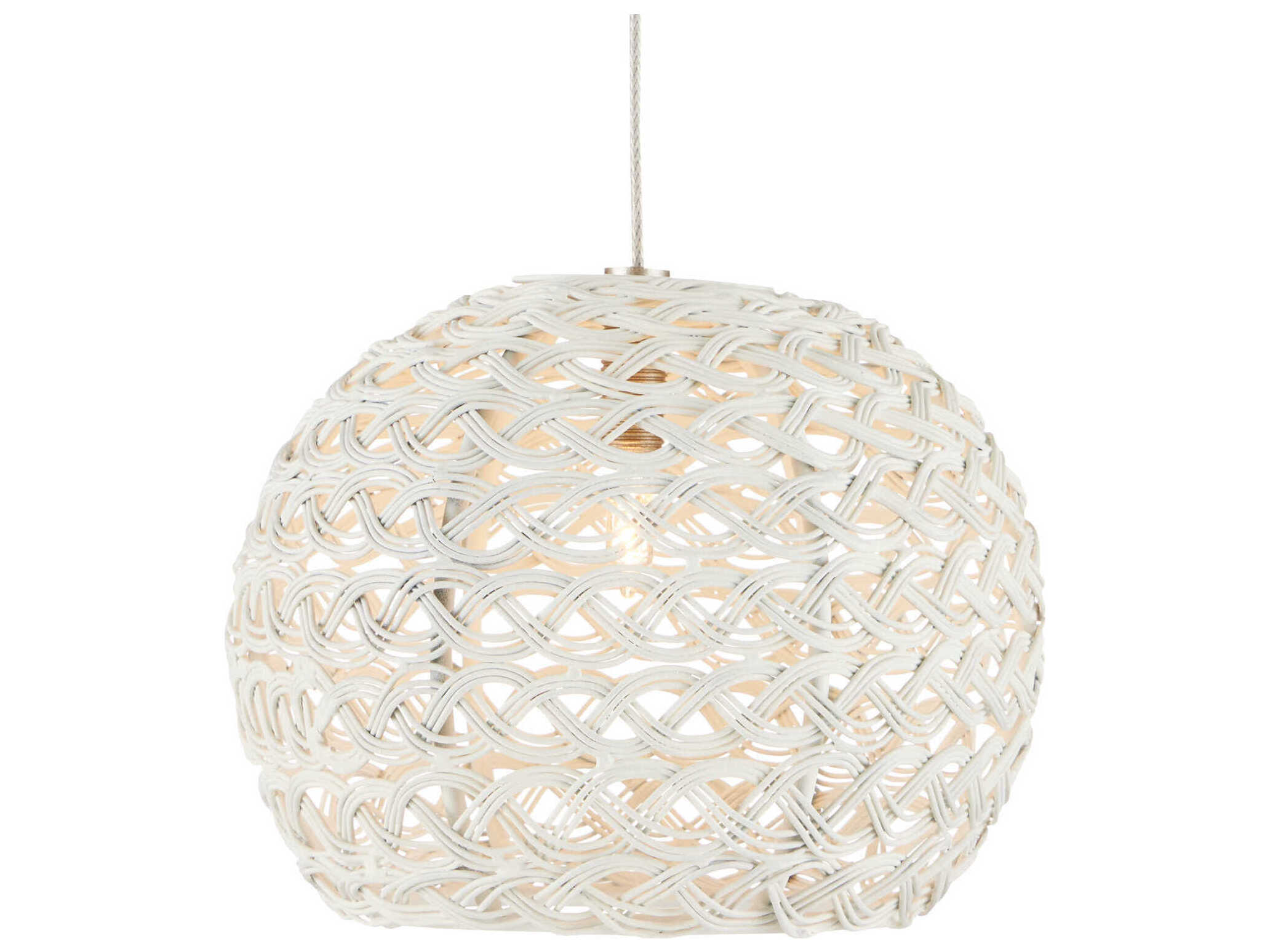 Currey & Company Piero 7-Light White Painted Silver Dome Pendant