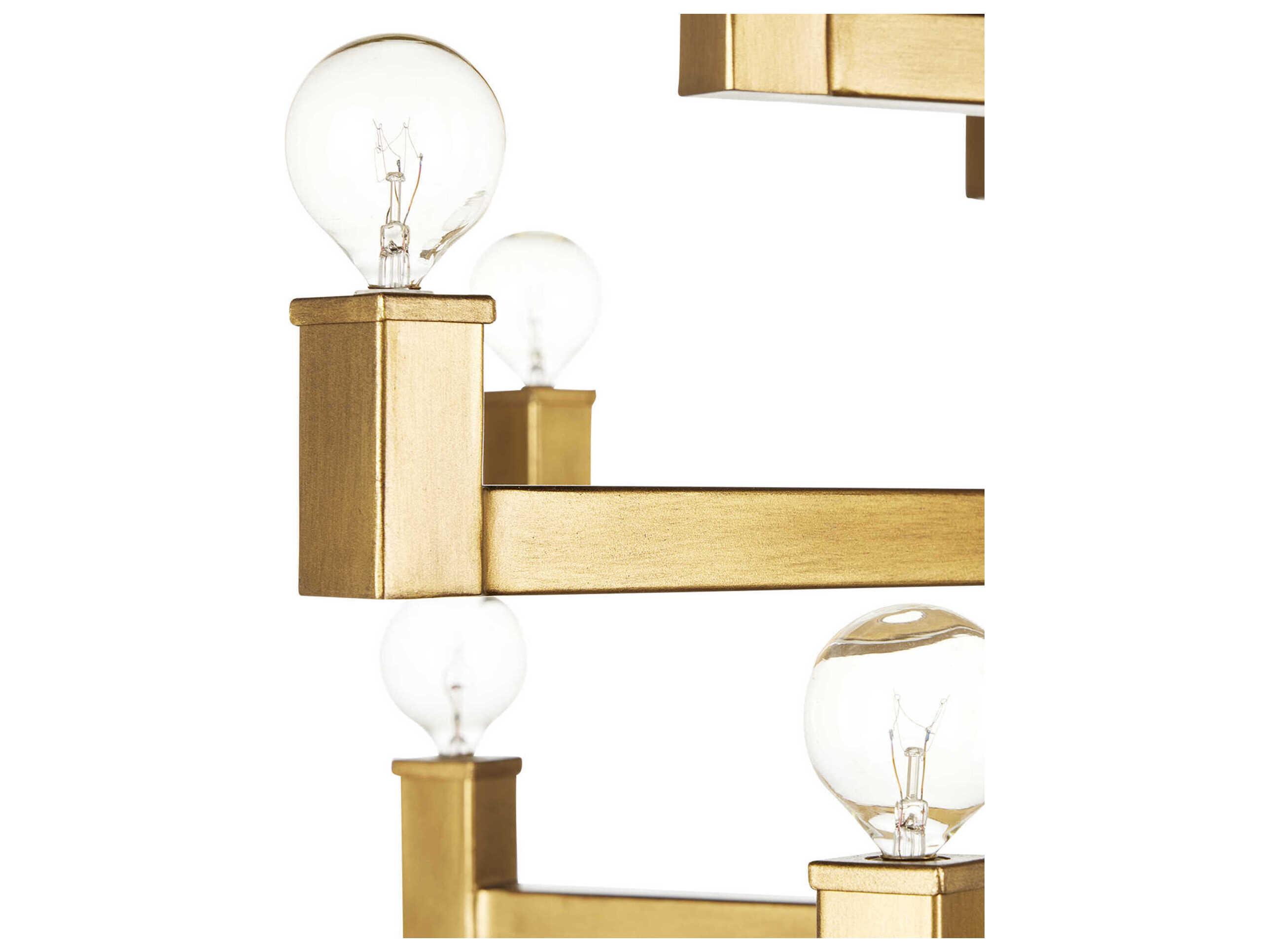 Currey & Company Andre 28-Light Brass Linear Tiered Chandelier