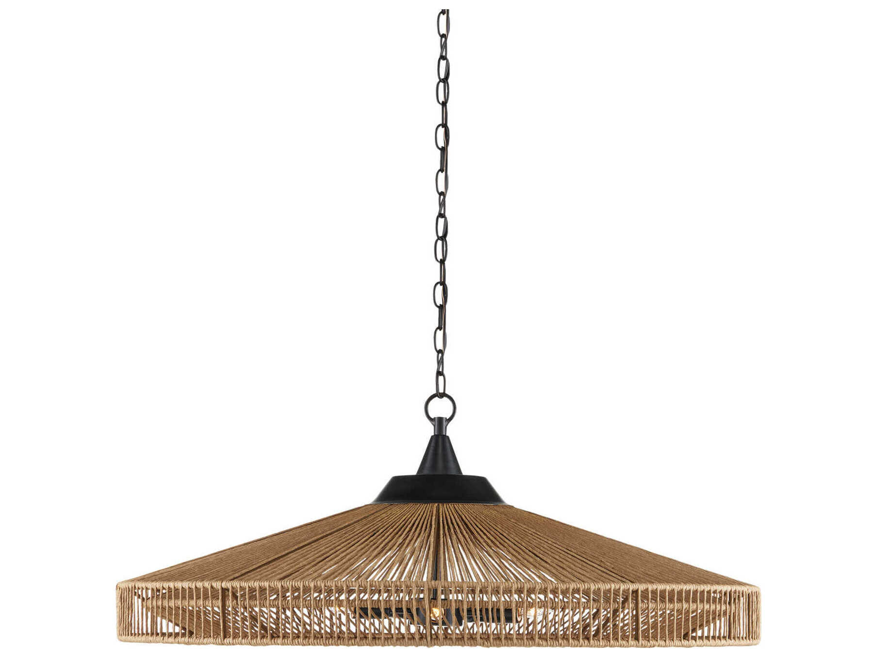 Currey & Company Maldives 5-Light Natural satin Black Brown Dome Pendant