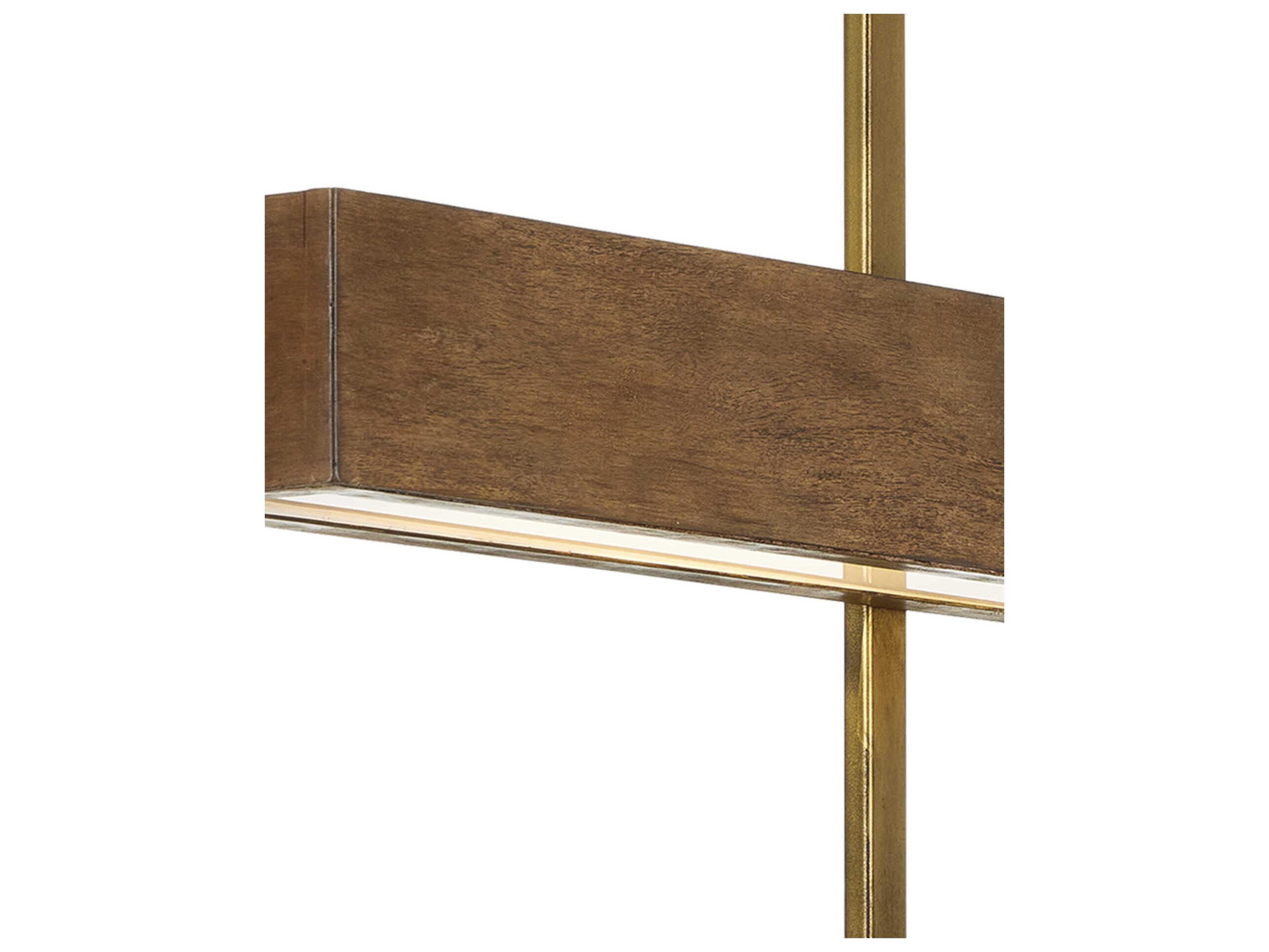 Currey & Company Tonbridge 3-Light Chestnut Brass Sugar White Brown Linear Island Pendant