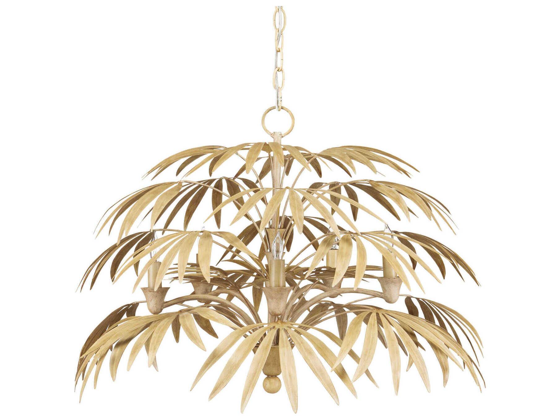 Currey & Company Calliope 5-Light Coco Cream Off White Candelabra Chandelier