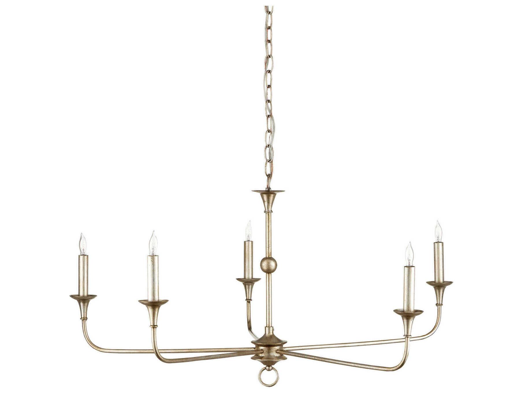 Currey & Company Nottaway 5-Light Champagne Silver Candelabra Chandelier