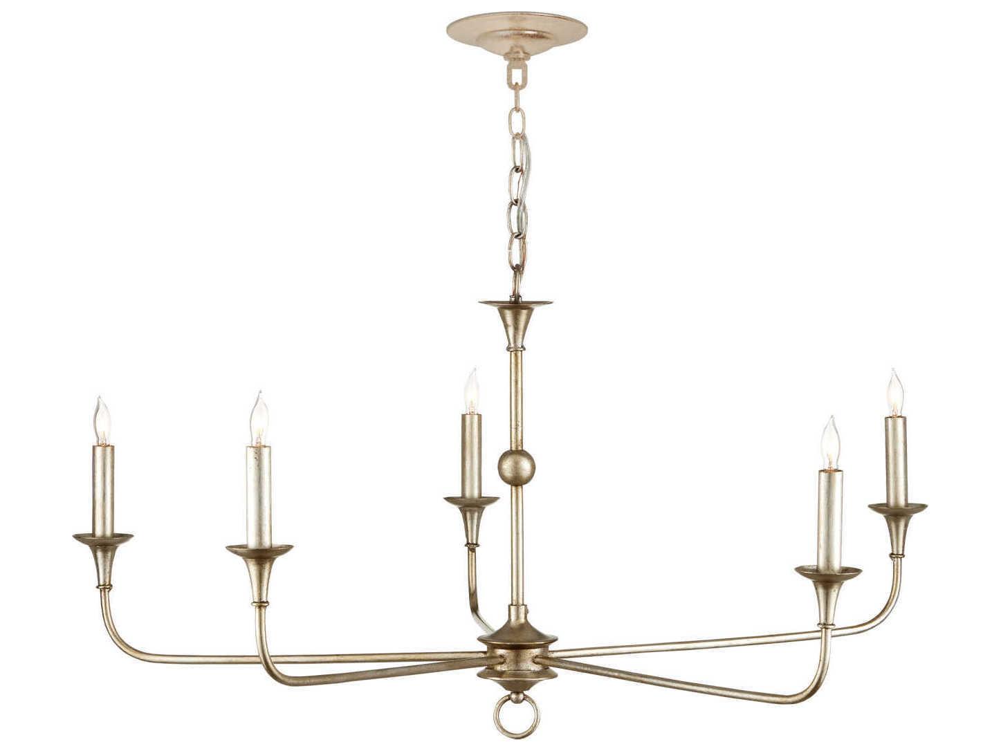 Currey & Company Nottaway 5-Light Champagne Silver Candelabra Chandelier