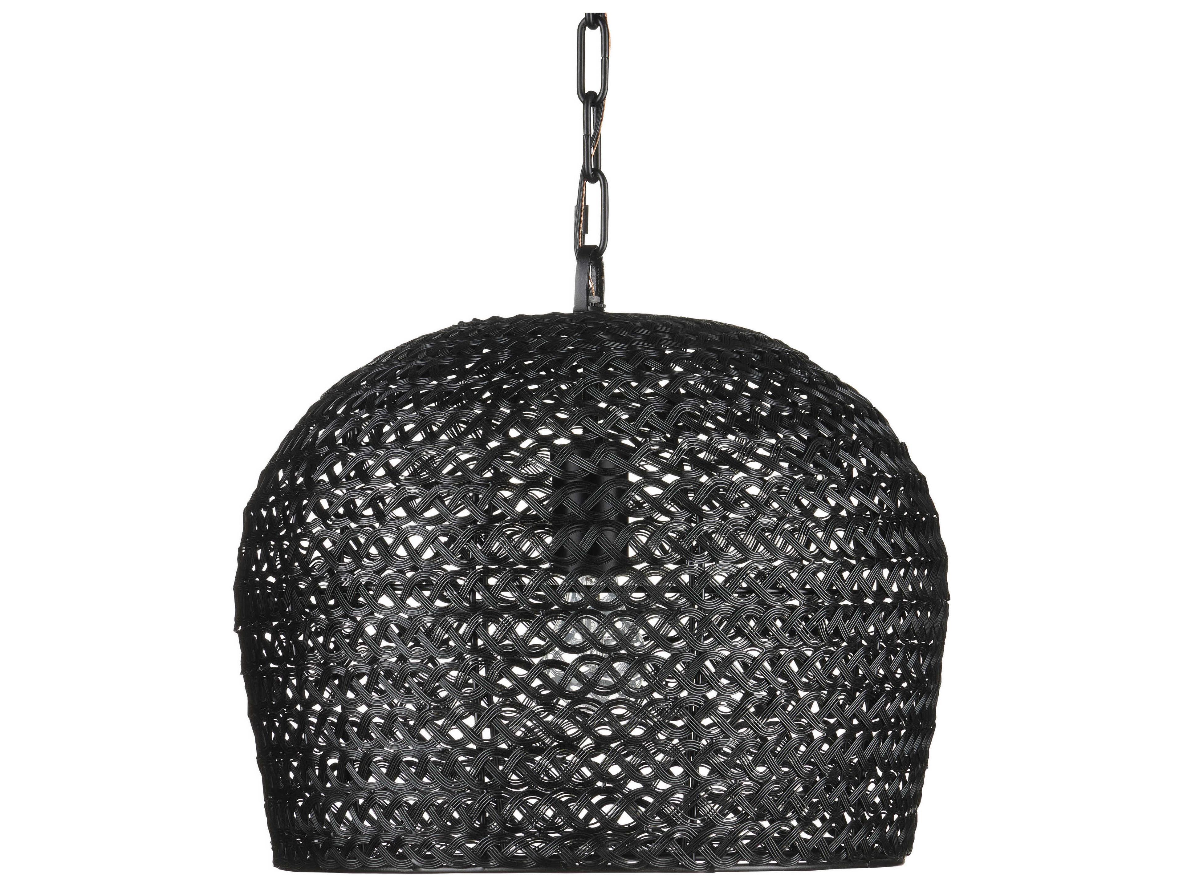 Currey & Company Piero 1-Light Satin Black Bowl Mini Pendant