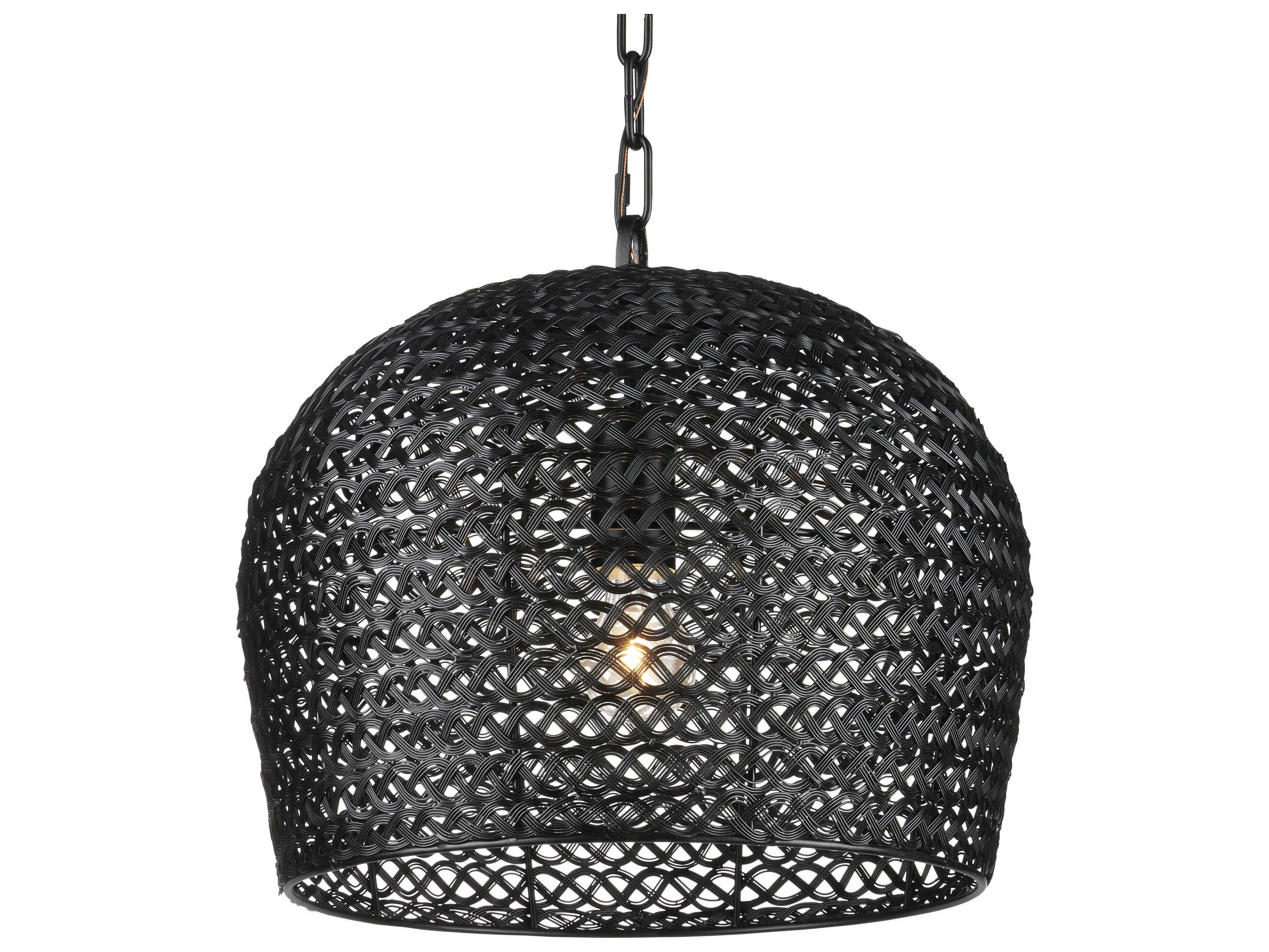 Currey & Company Piero 1-Light Satin Black Bowl Mini Pendant