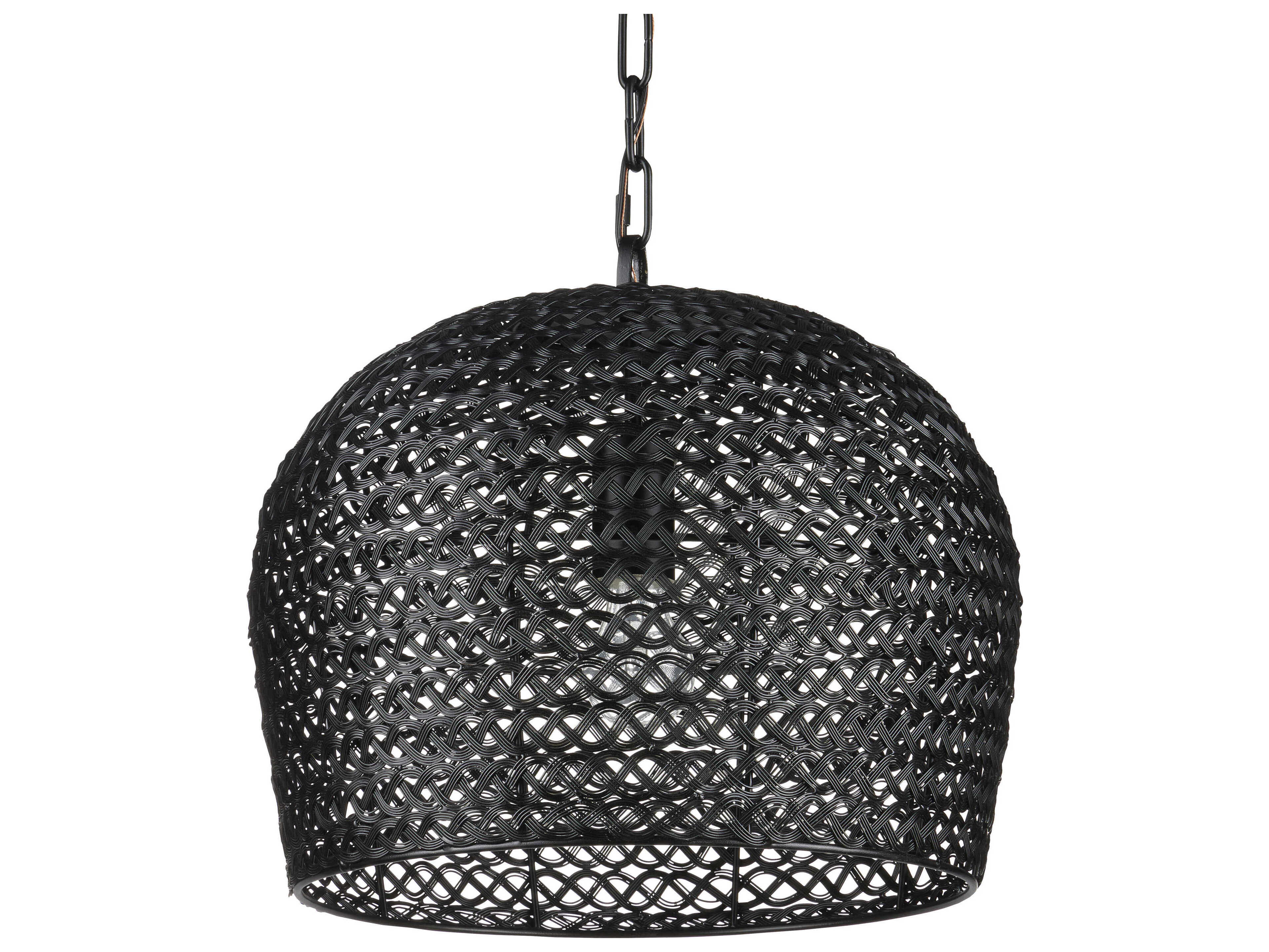 Currey & Company Piero 1-Light Satin Black Bowl Mini Pendant