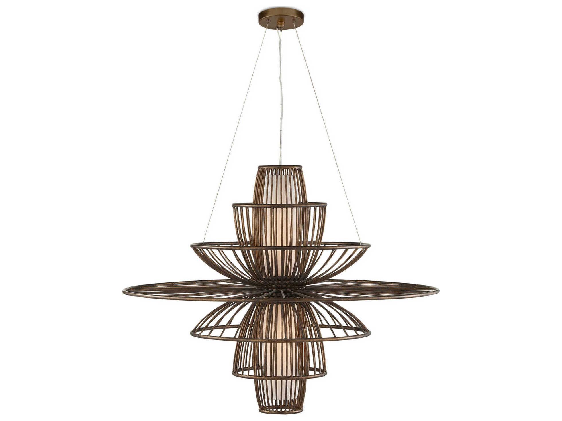 Currey & Company Benjiro 2-Light Gold Cylinder Linear Pendant