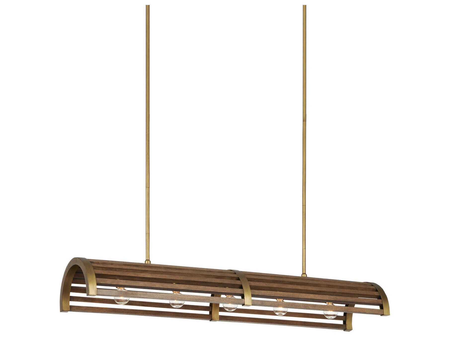 Currey & Company Woodbine 5-Light Chestnut brass Brown Island Pendant