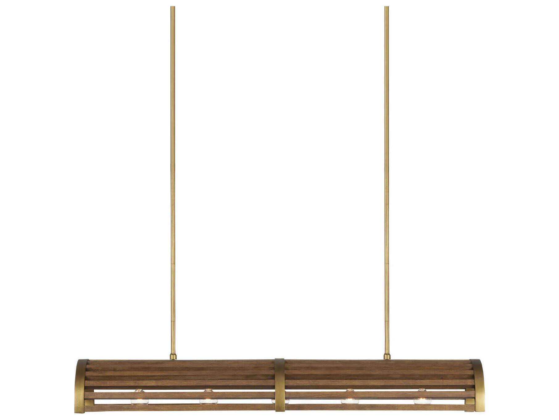 Currey & Company Woodbine 5-Light Chestnut brass Brown Island Pendant