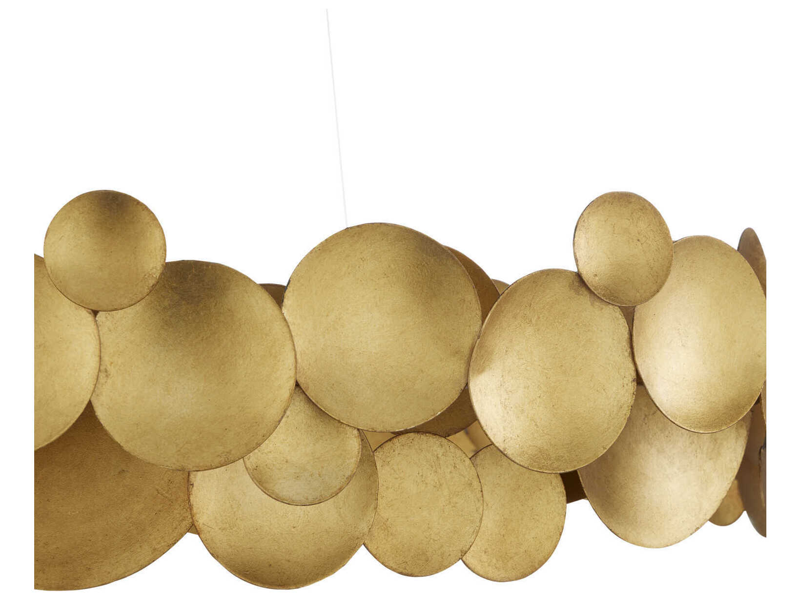 Currey & Company Lavengro 1-Light Contemporary Gold Leaf White LED Pendant