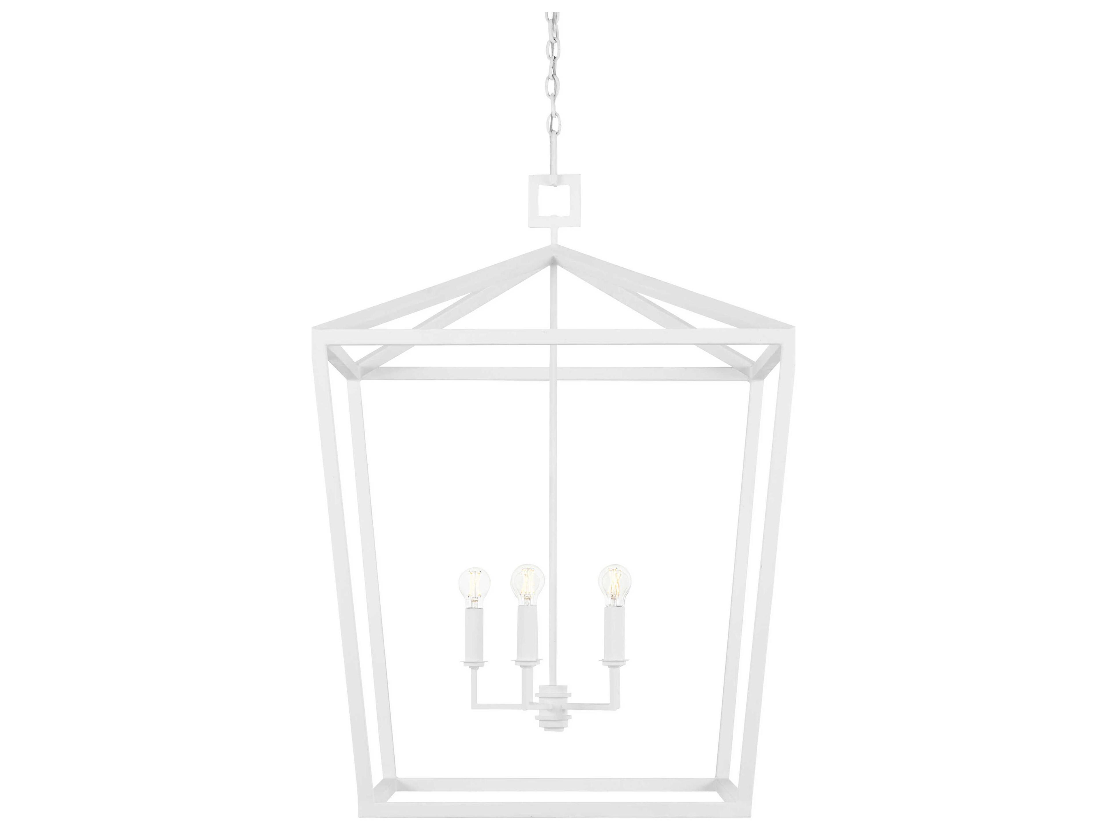 Currey & Company Denison 4-Light Gesso White Chandelier