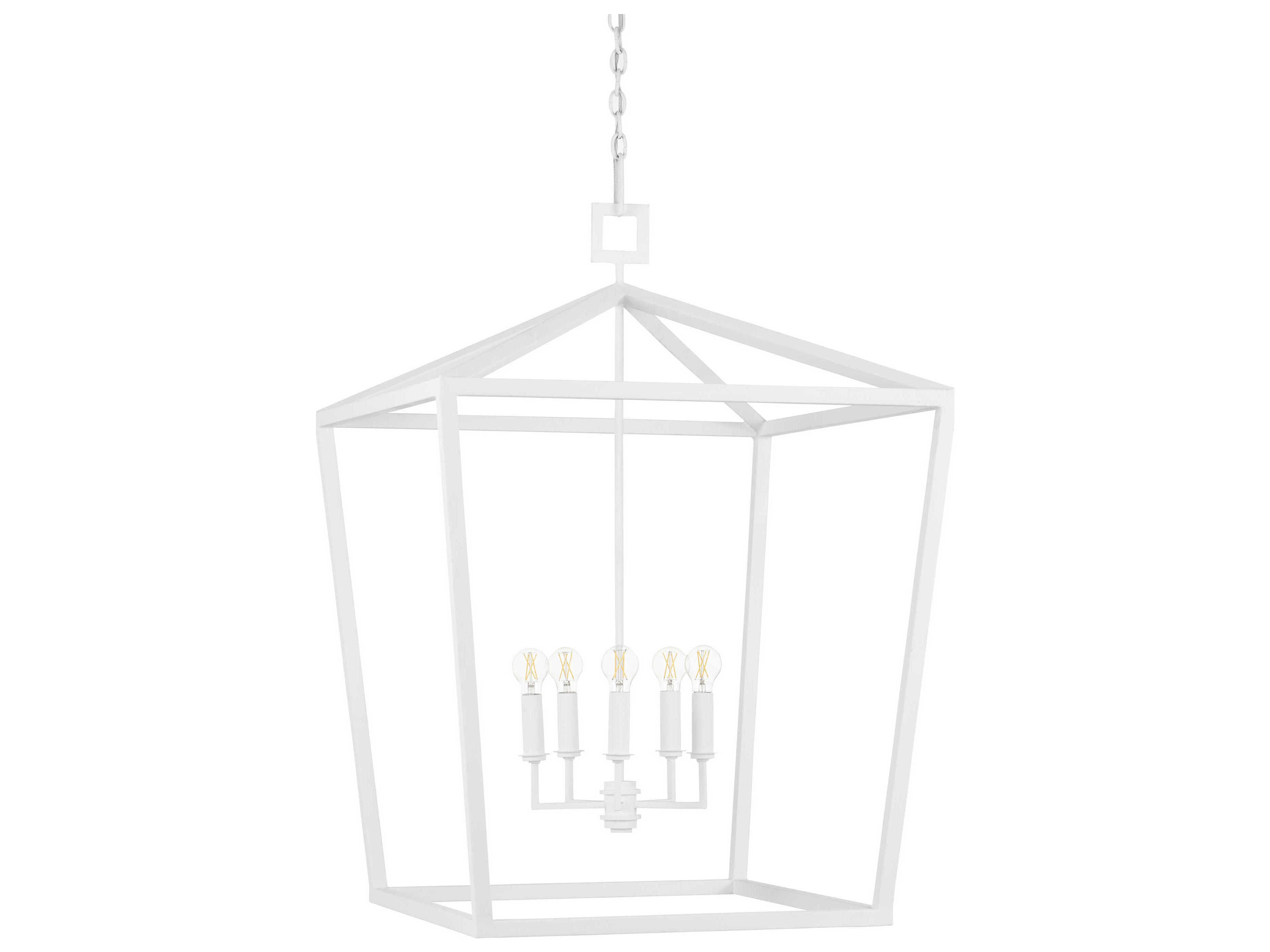 Currey & Company Denison 4-Light Gesso White Chandelier