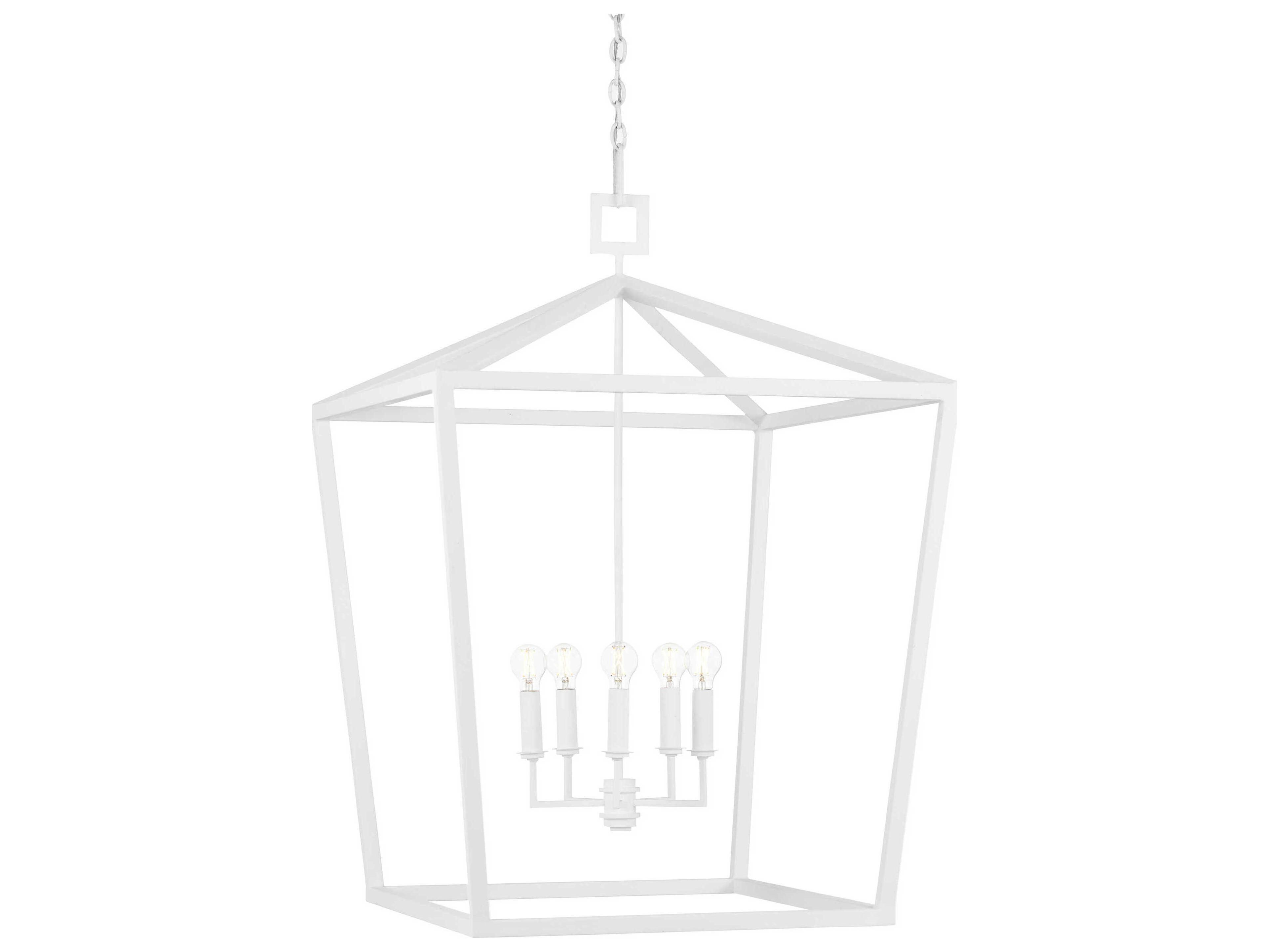 Currey & Company Denison 4-Light Gesso White Chandelier