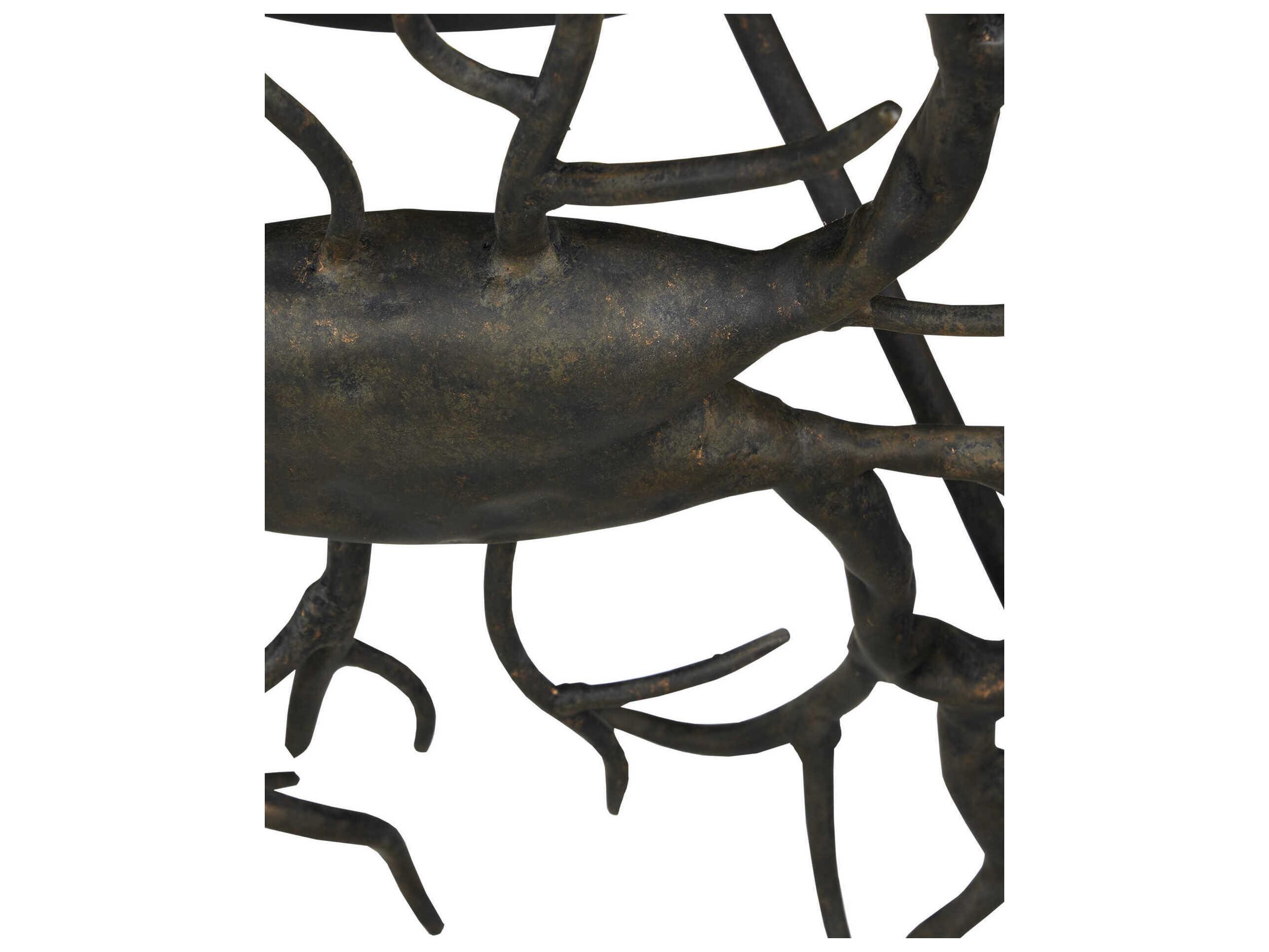 Currey & Company Rainforest 10-Light Rustic Bronze Semi Flush Mount