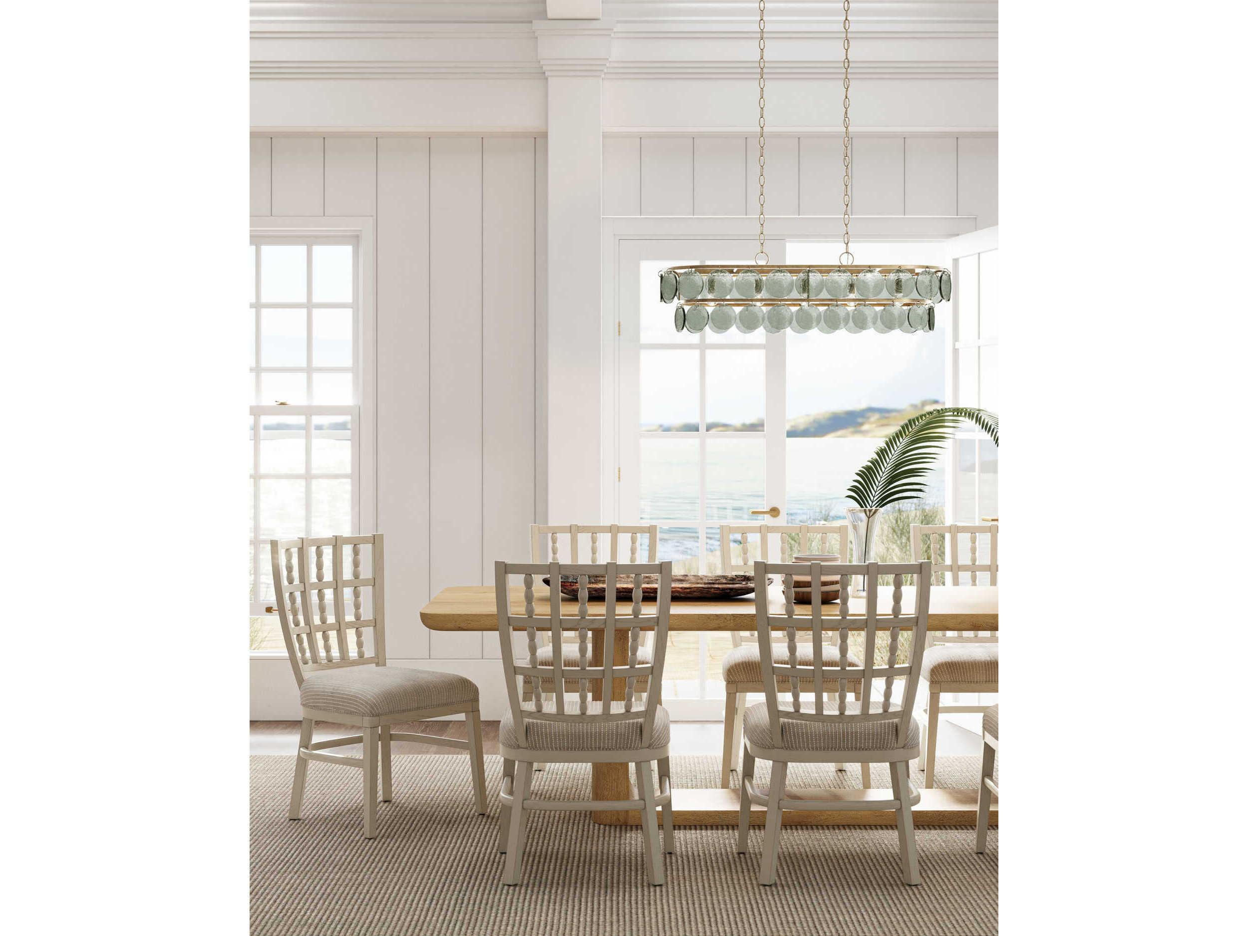 Currey & Company Settat 5-Light Silver Leaf Glass Linear Island Pendant