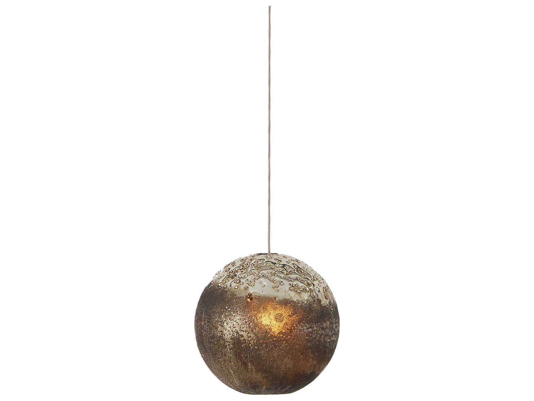 Currey & Company Pathos 1-Light Black Glass Globe Mini Pendant