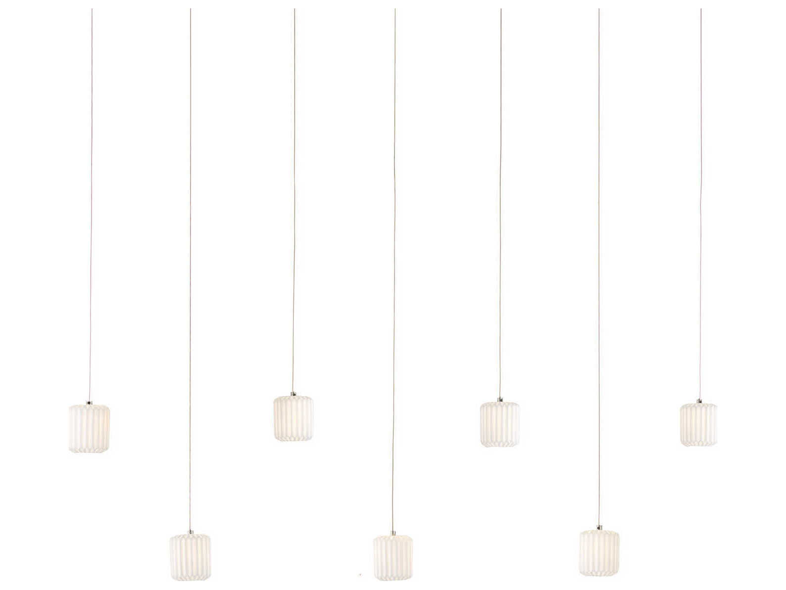 Currey & Company Dove 7-Light White silver Drum Tiered Island Pendant