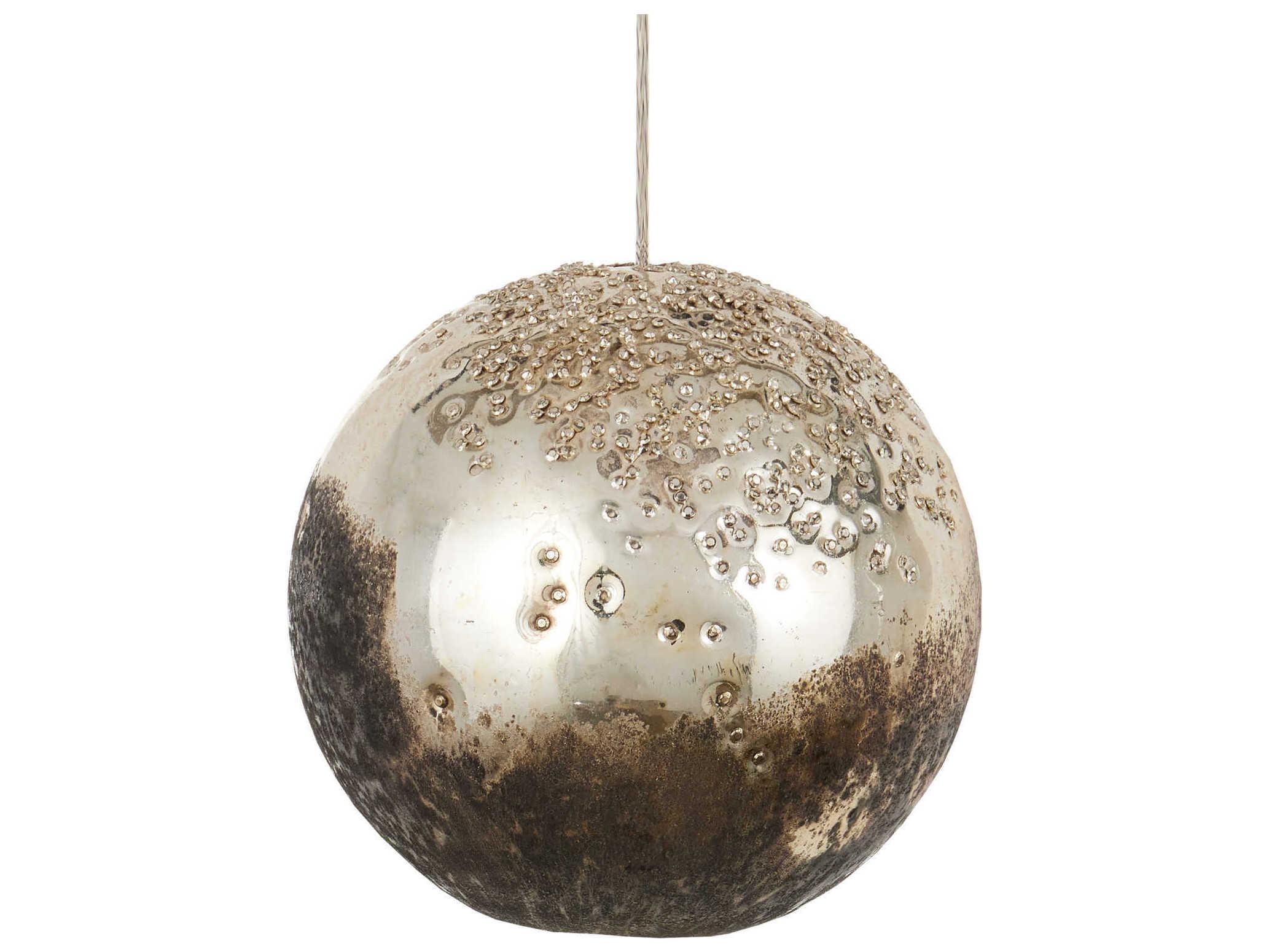 Currey & Company Pathos 7-Light Black Glass Globe Tiered Island Pendant