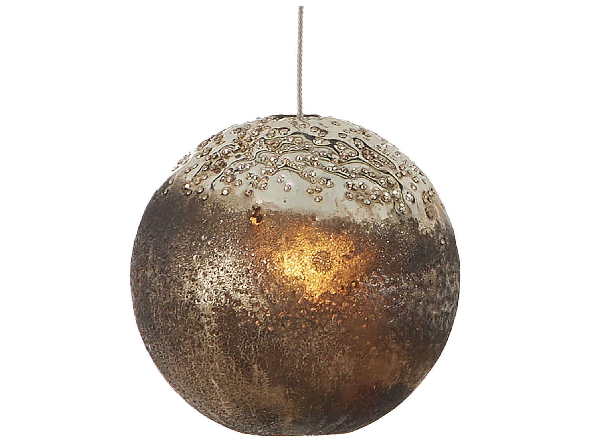 Currey & Company Pathos 7-Light Black Glass Globe Tiered Island Pendant