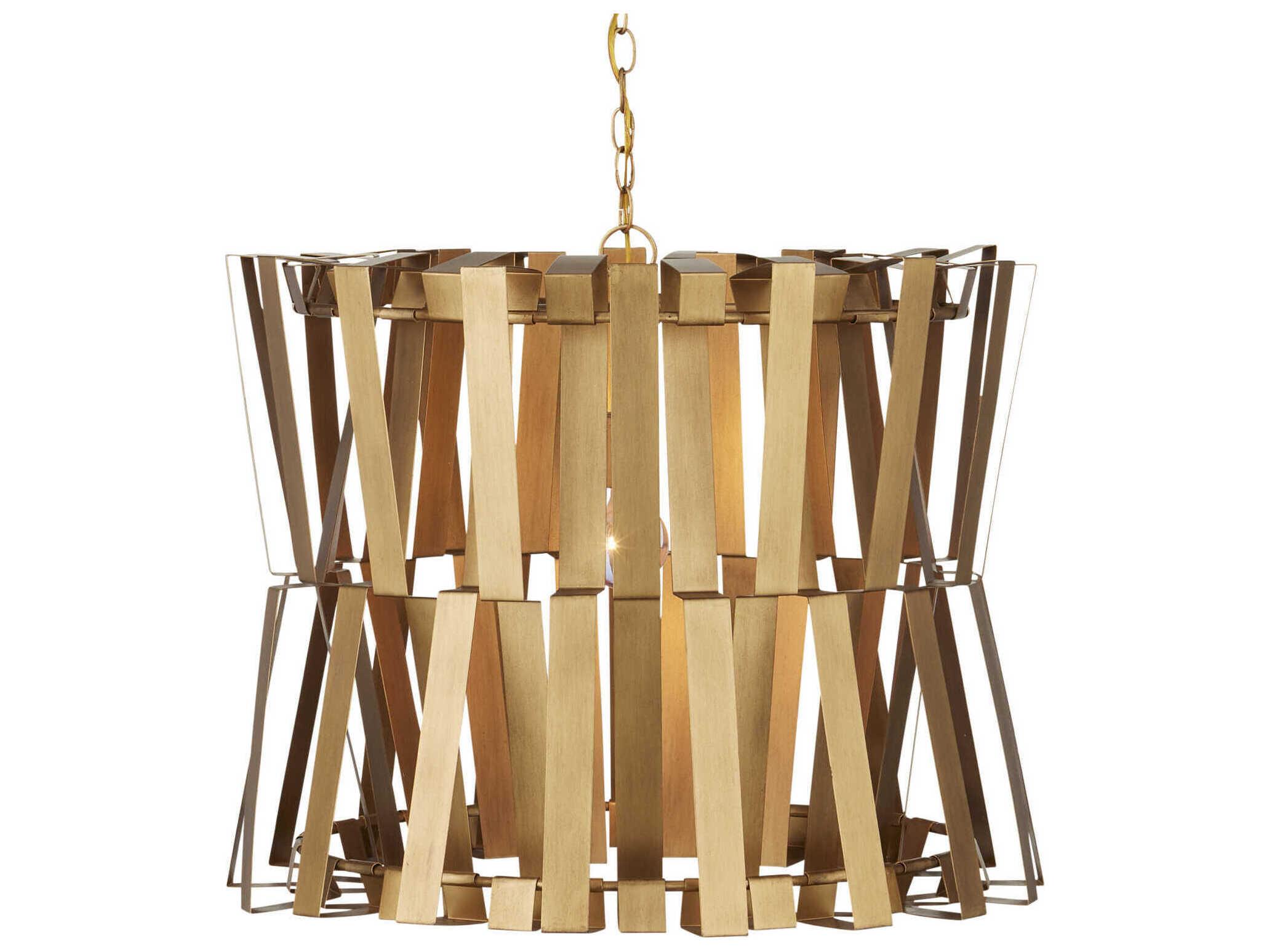 Currey & Company Chaconne 1-Light Brass Geometric Chandelier