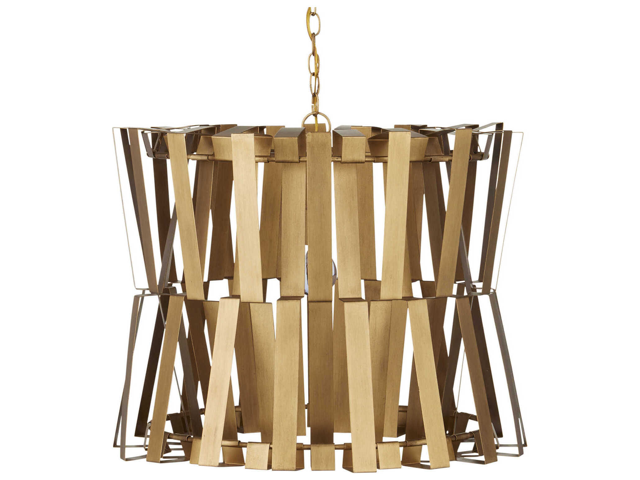 Currey & Company Chaconne 1-Light Brass Geometric Chandelier