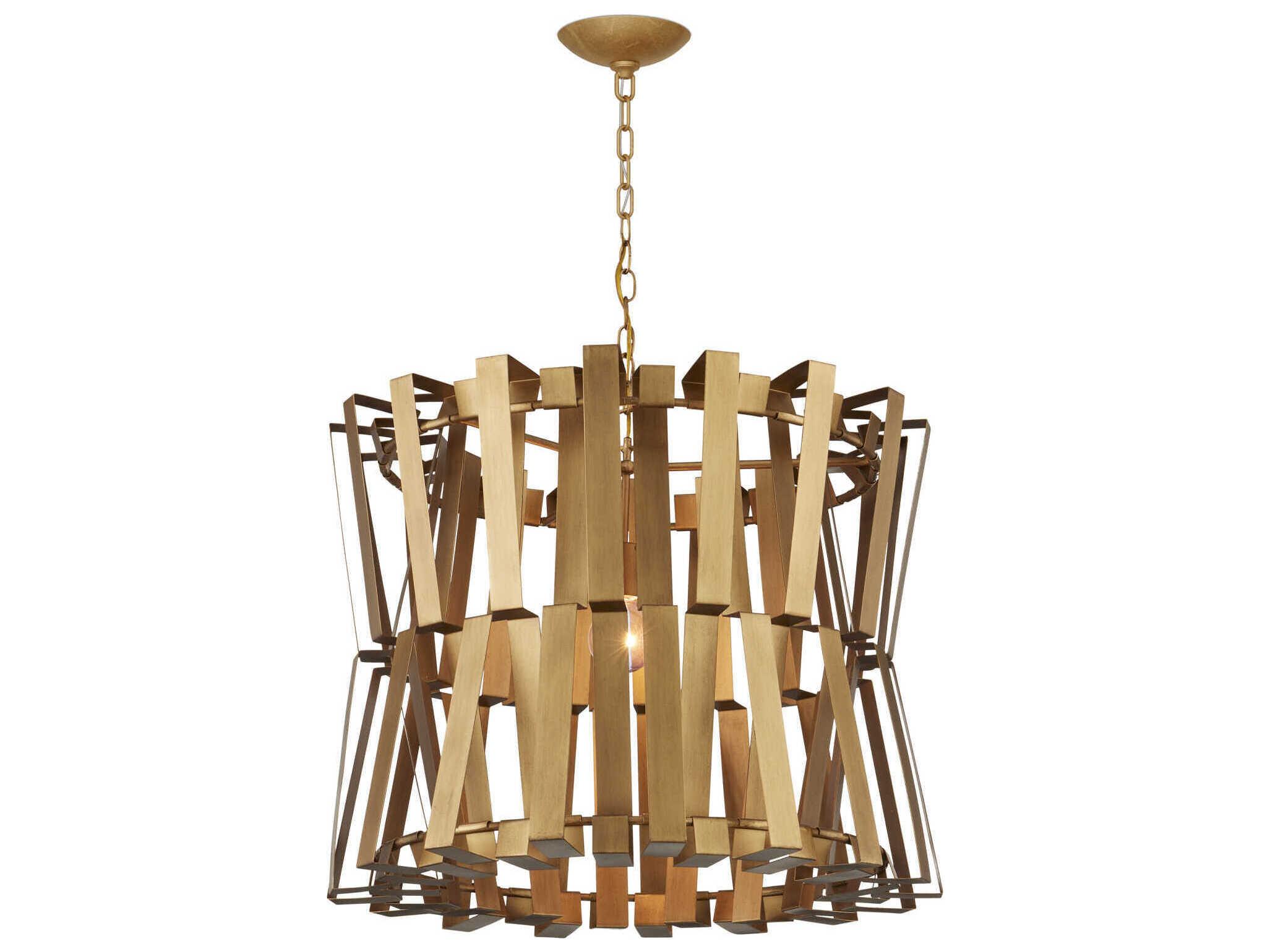 Currey & Company Chaconne 1-Light Brass Geometric Chandelier