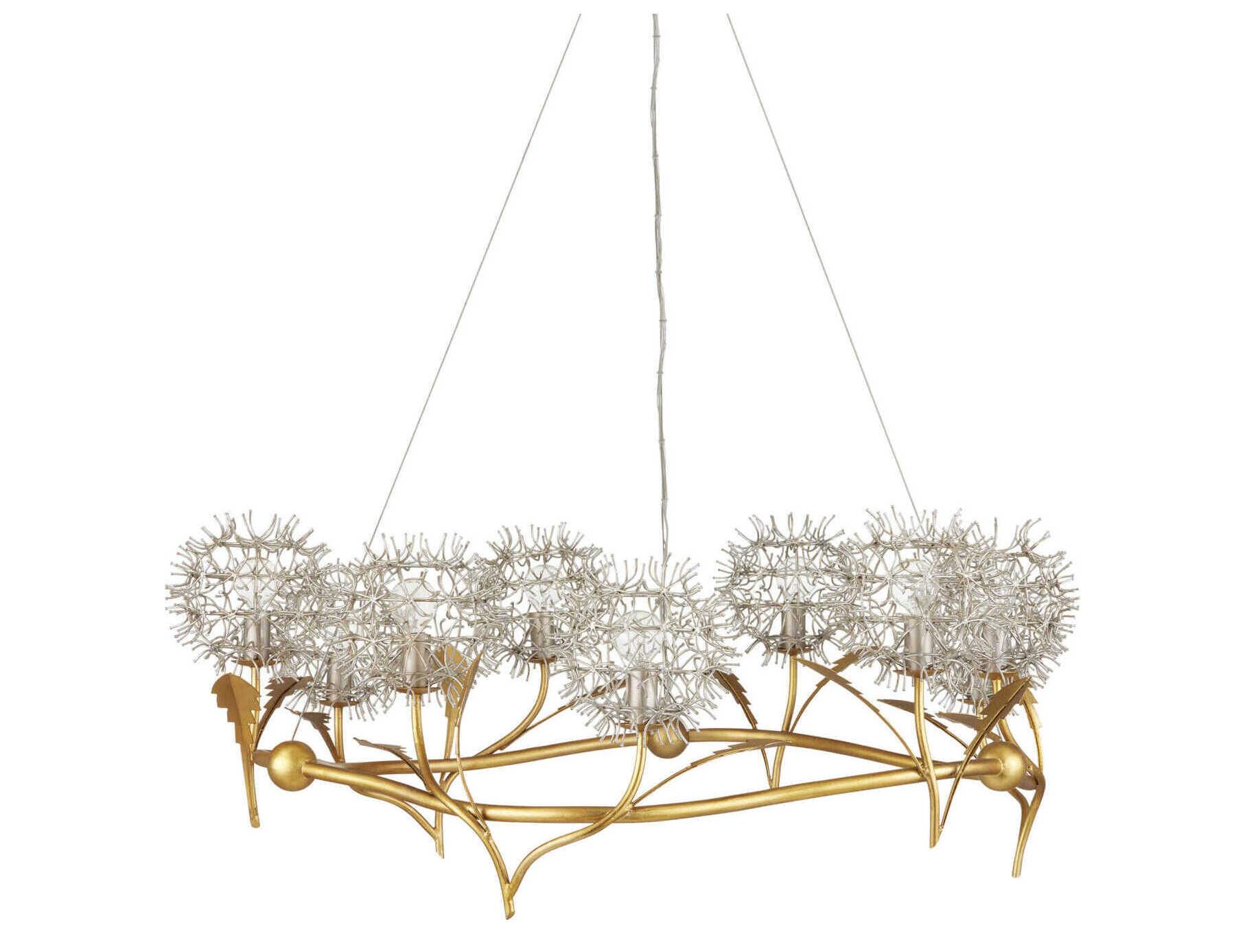 Currey & Company Dandelion 9-Light Gold Candelabra Chandelier