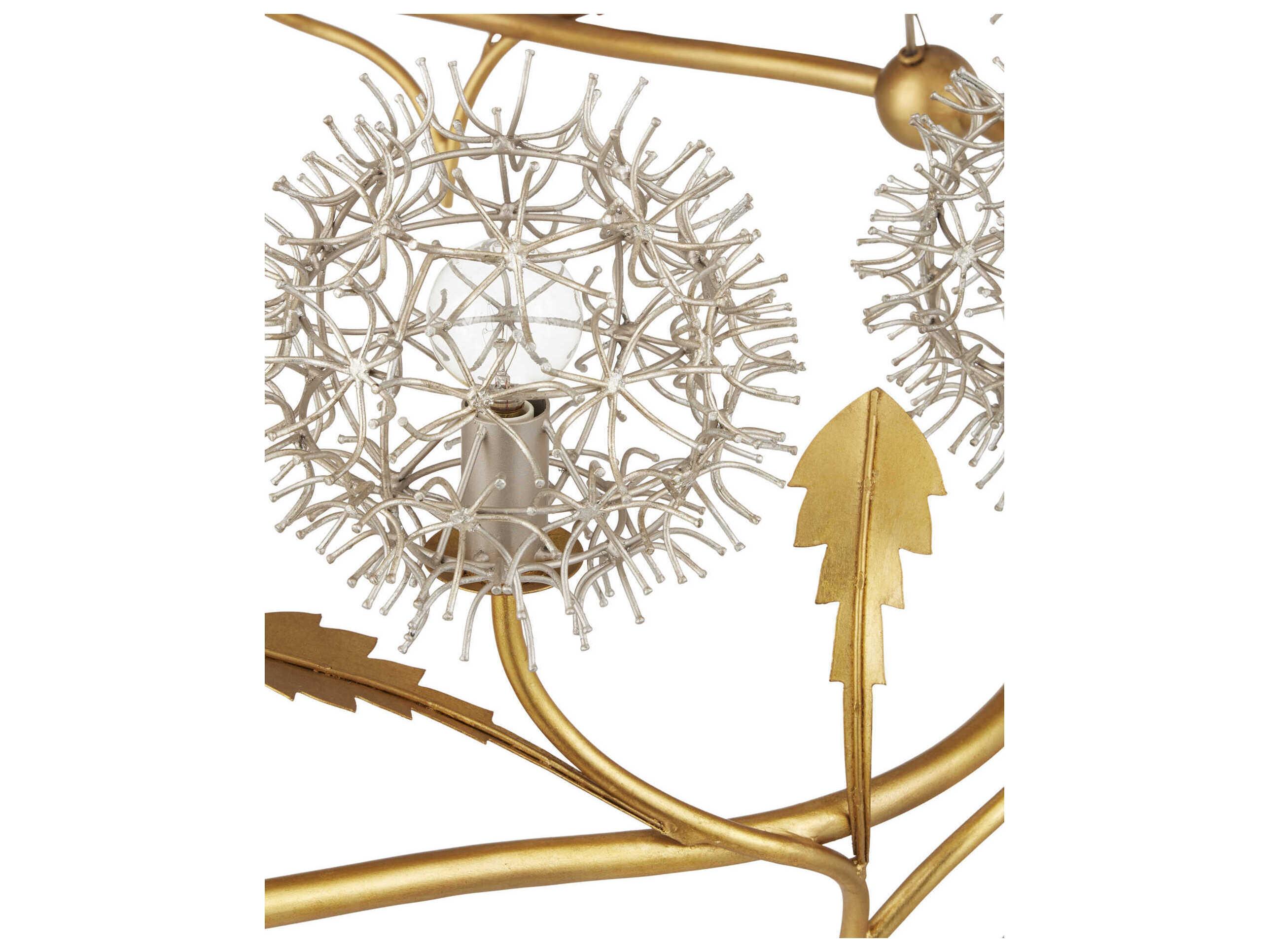 Currey & Company Dandelion 9-Light Gold Candelabra Chandelier