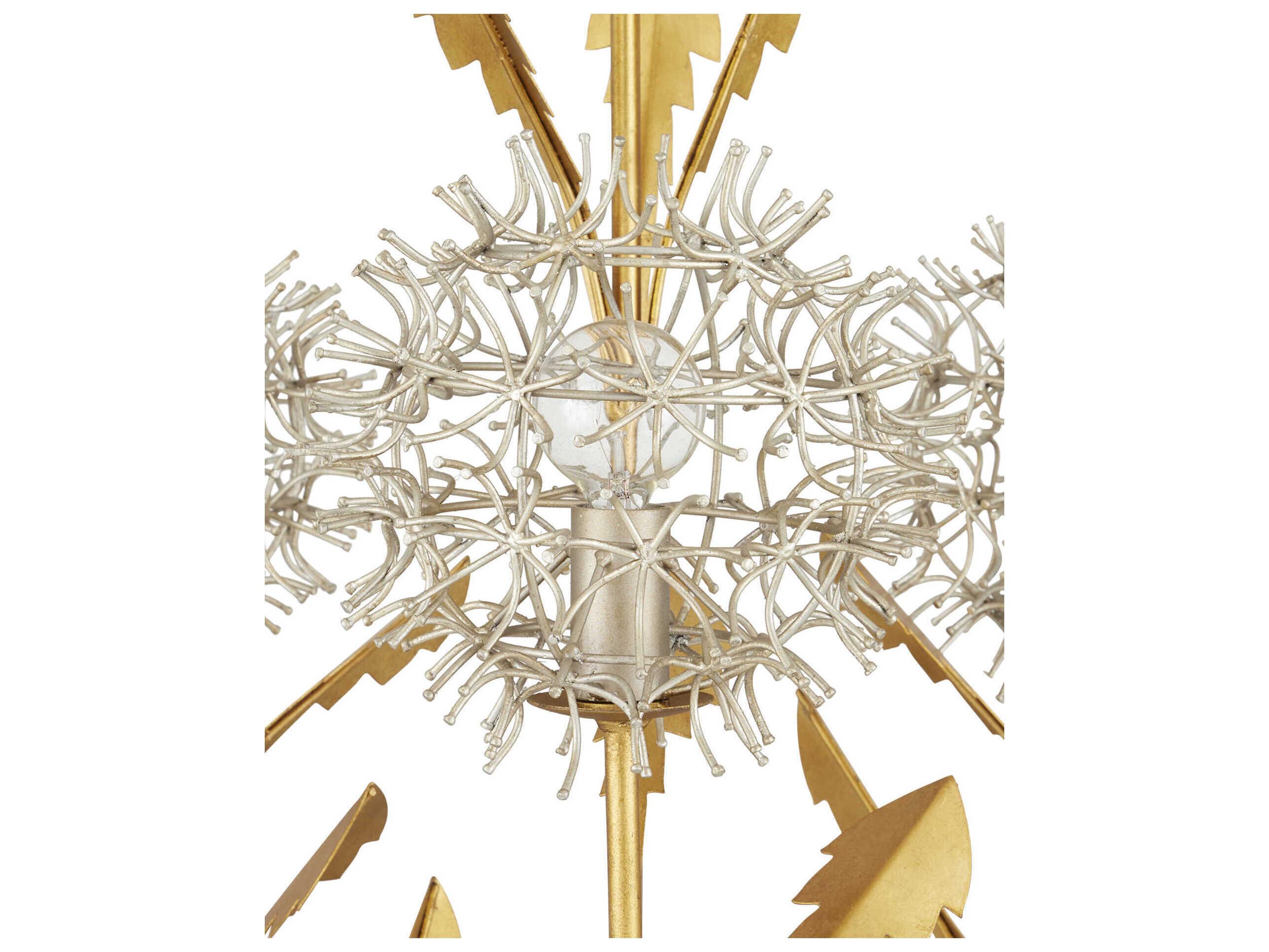 Currey & Company Dandelion 3-Light Gold Geometric Pendant