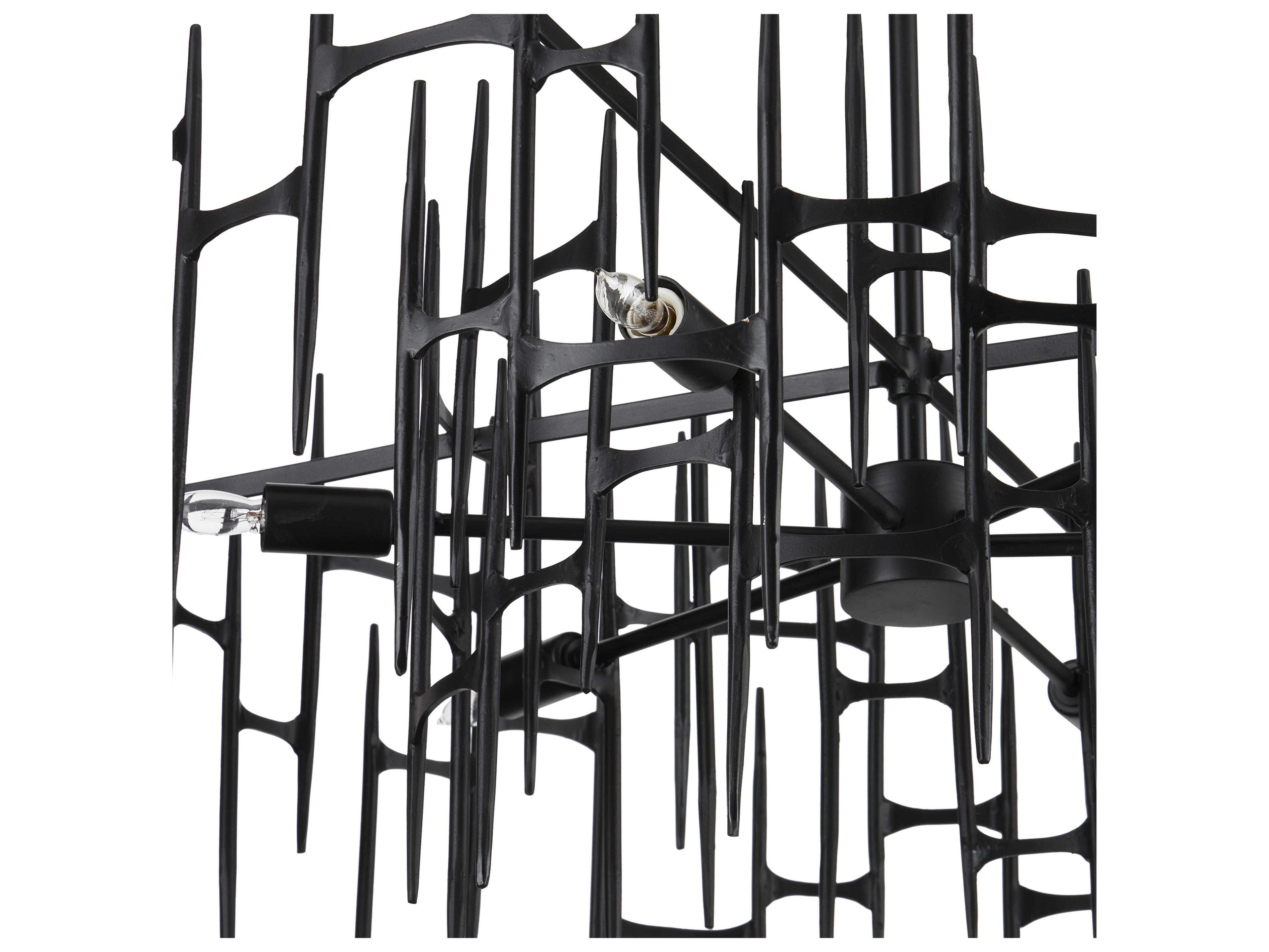 Currey & Company Attingham 6-Light Satin Black Chandelier